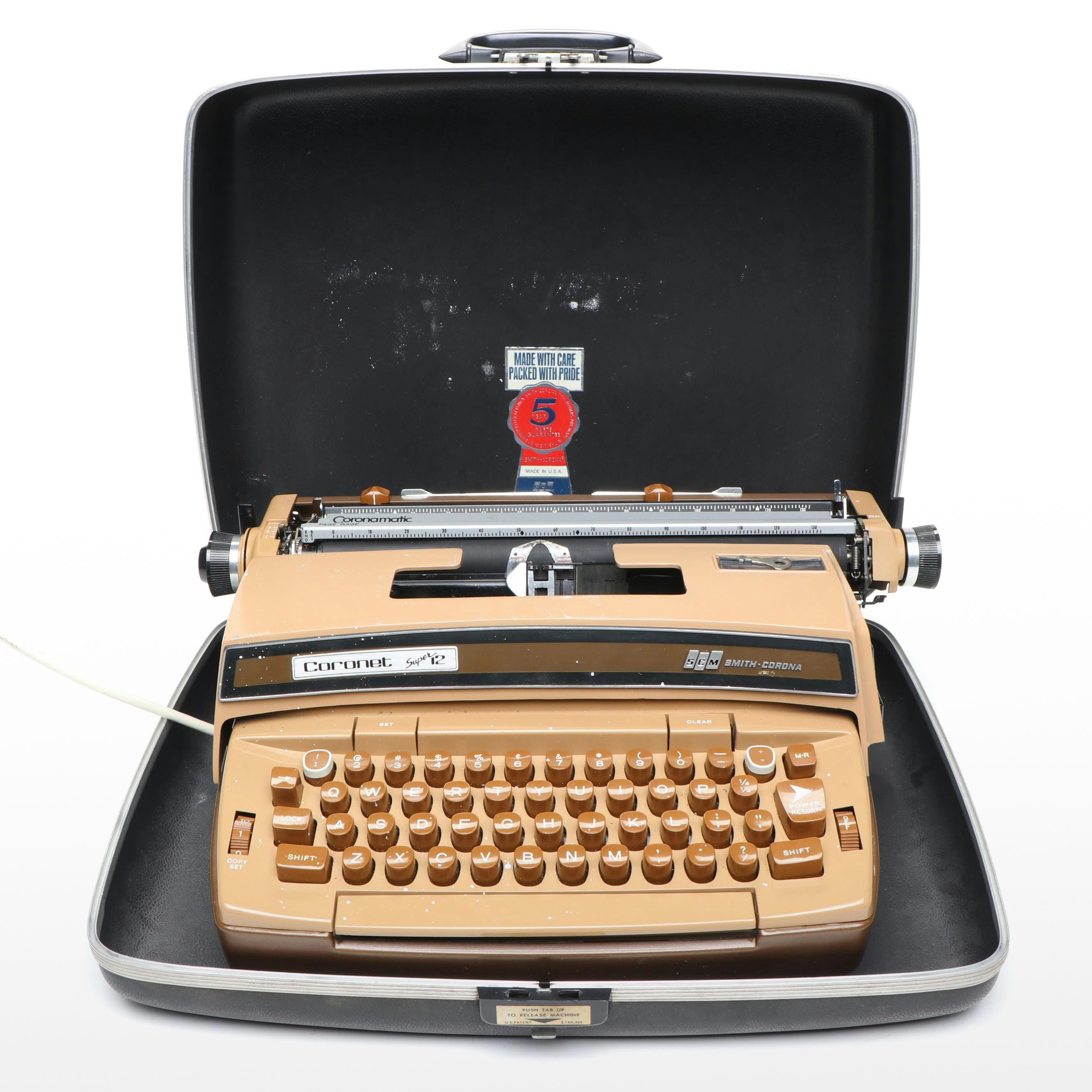 Smith-Corona Super 12 Electric Typewriter with Plastic Case