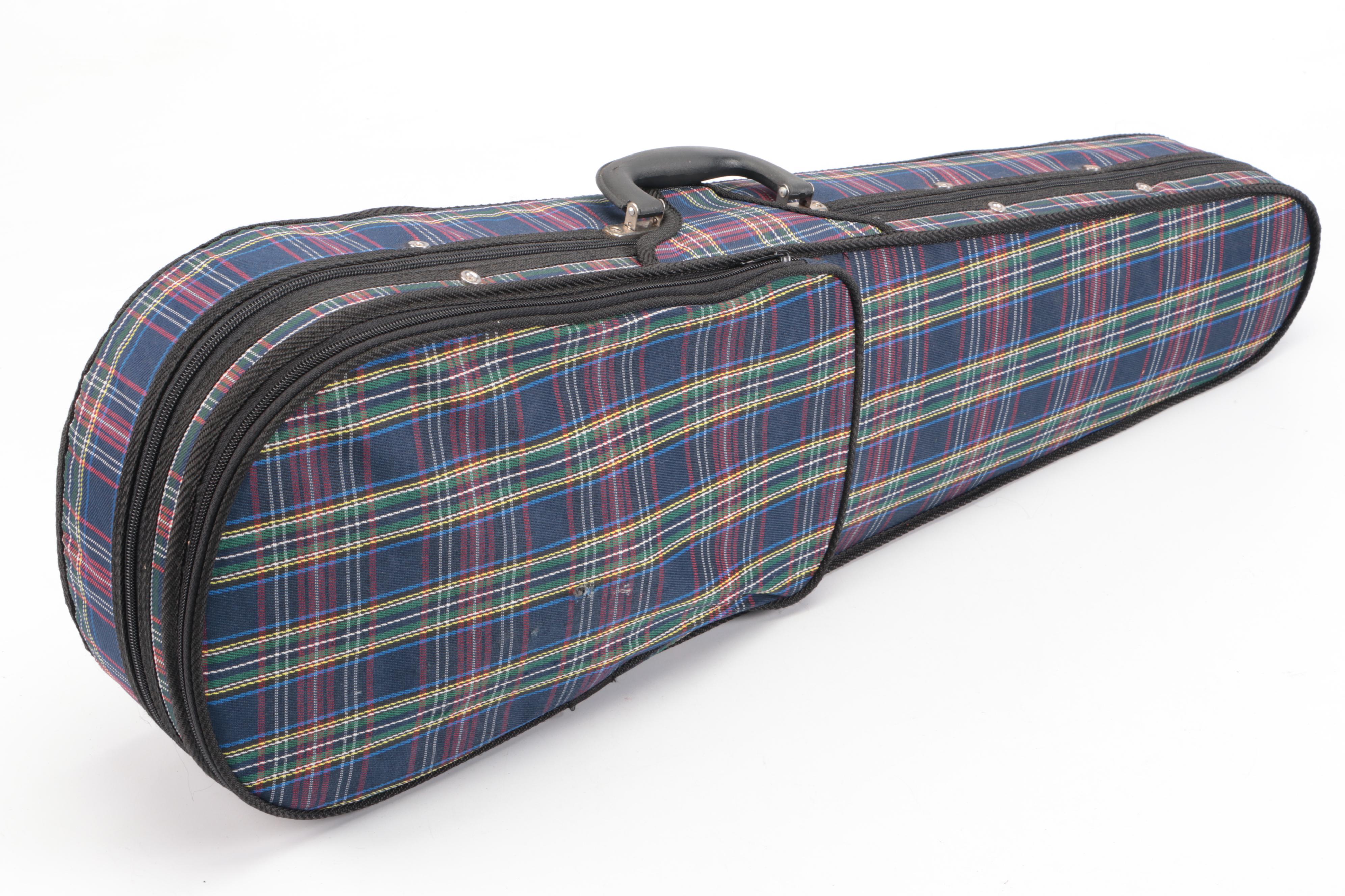 Toyama TS-4/4 Violin and Bow with Plaid Covered Hard Case