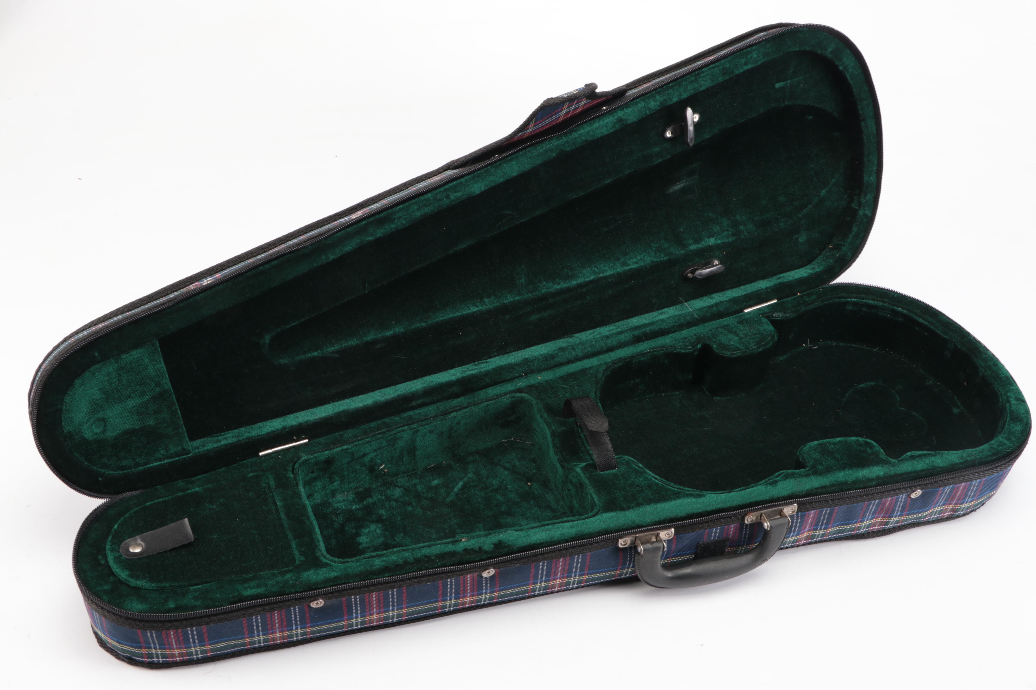 Toyama TS-4/4 Violin and Bow with Plaid Covered Hard Case