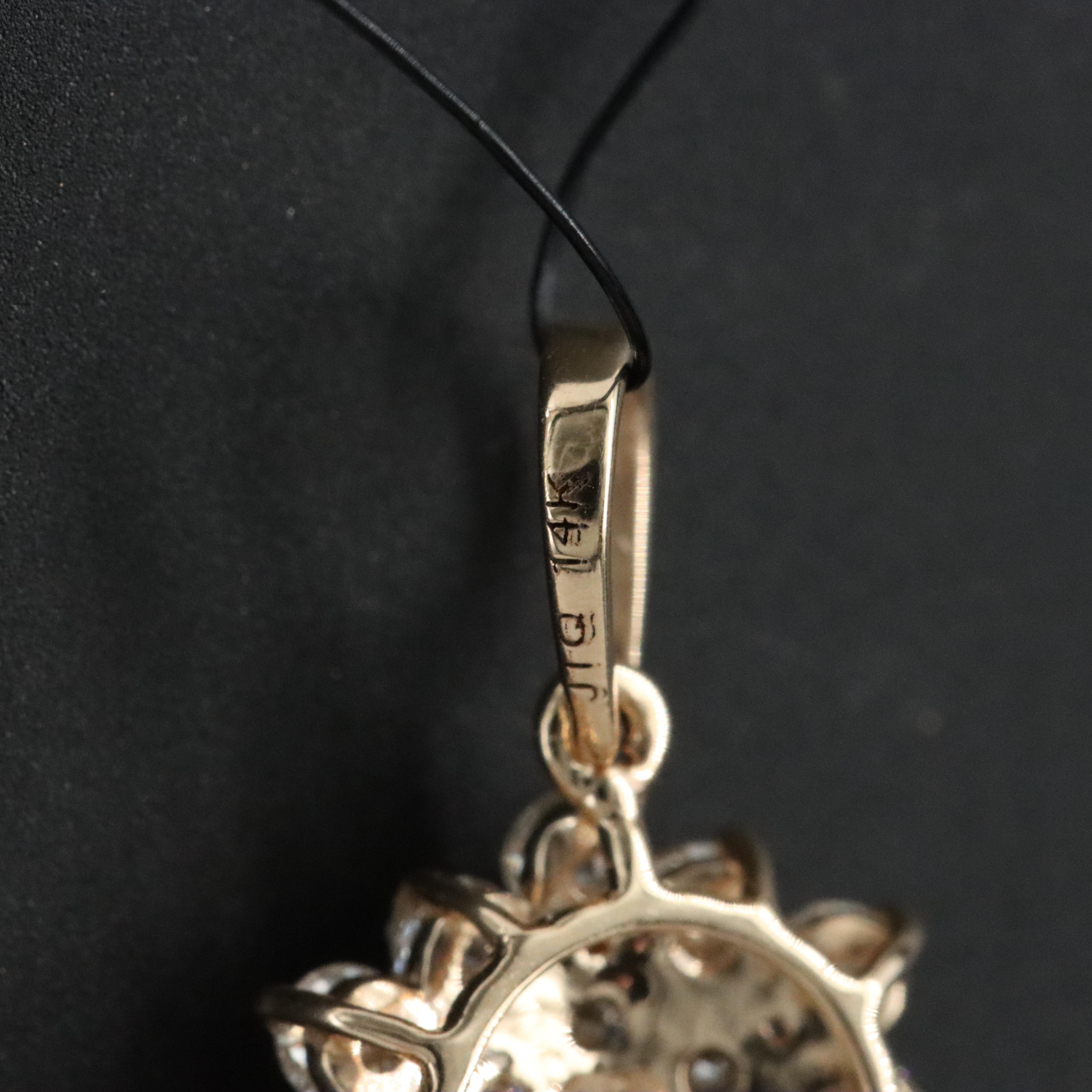 14K Moissanite Cluster Pendant