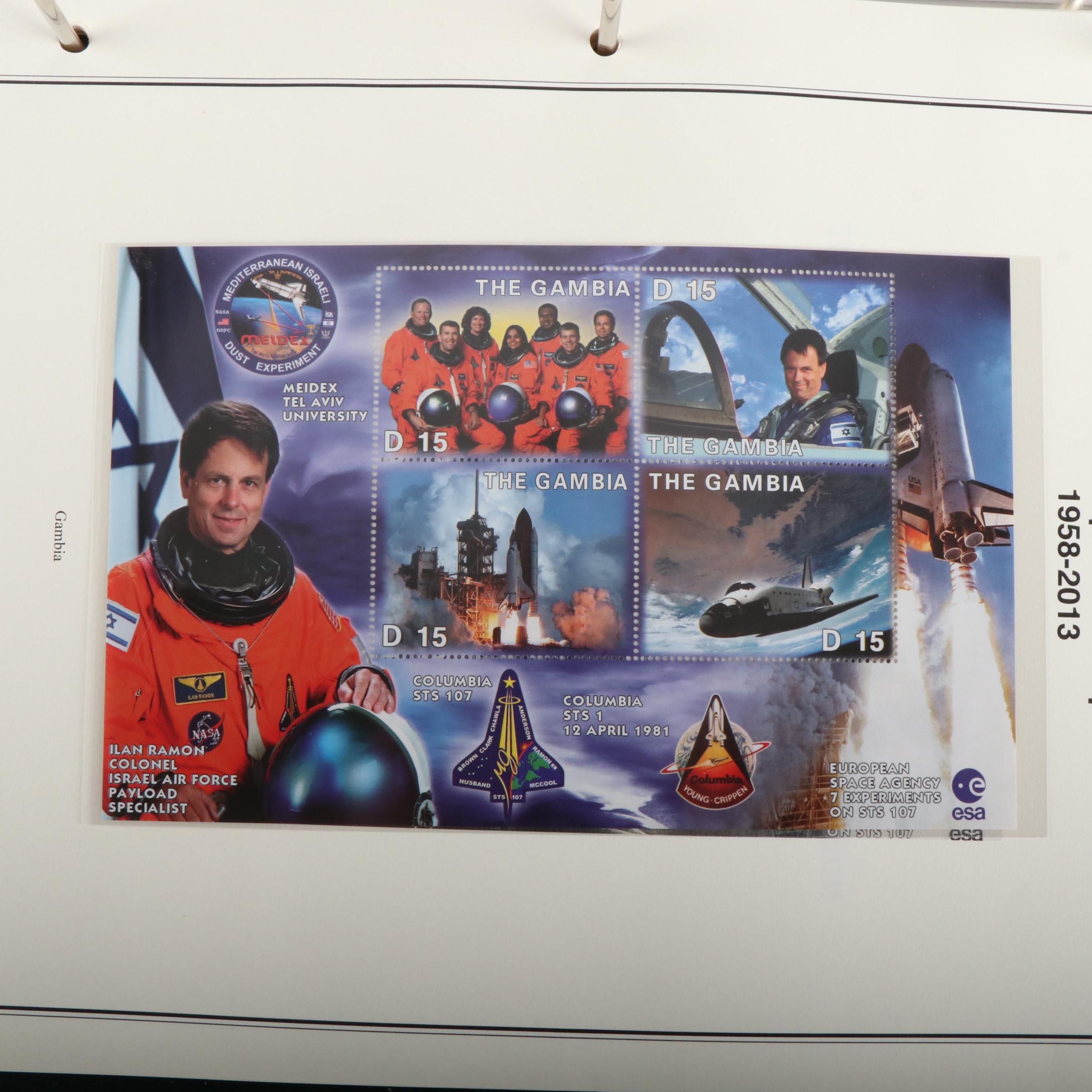 Four Albums of U.S. and World Postage Stamps, Vintage Plate Blocks