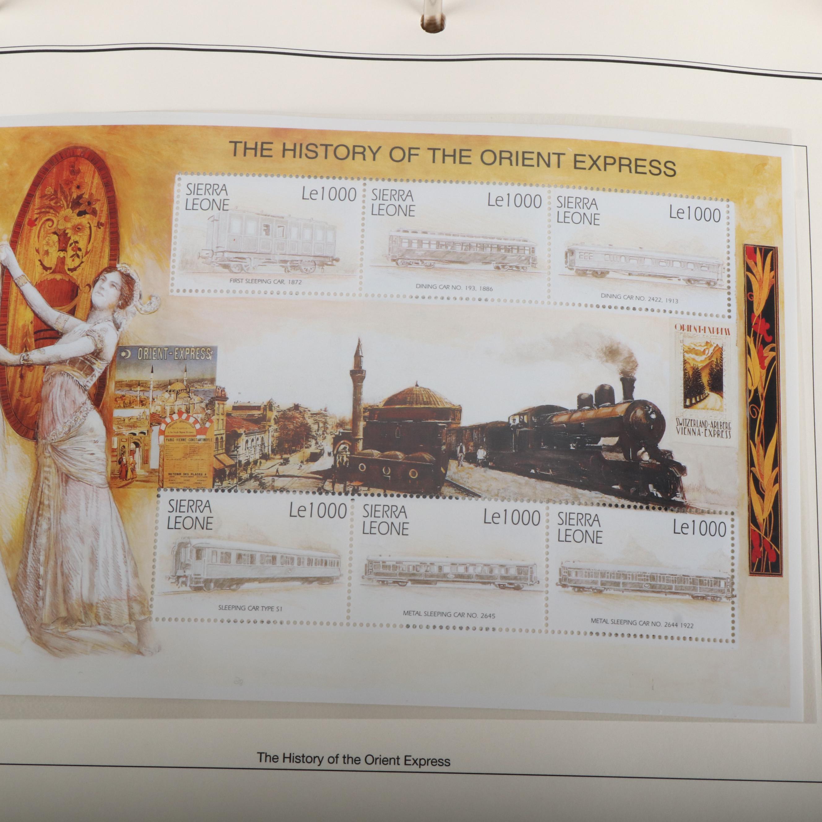 Four Albums of U.S. and World Postage Stamps, Vintage Plate Blocks