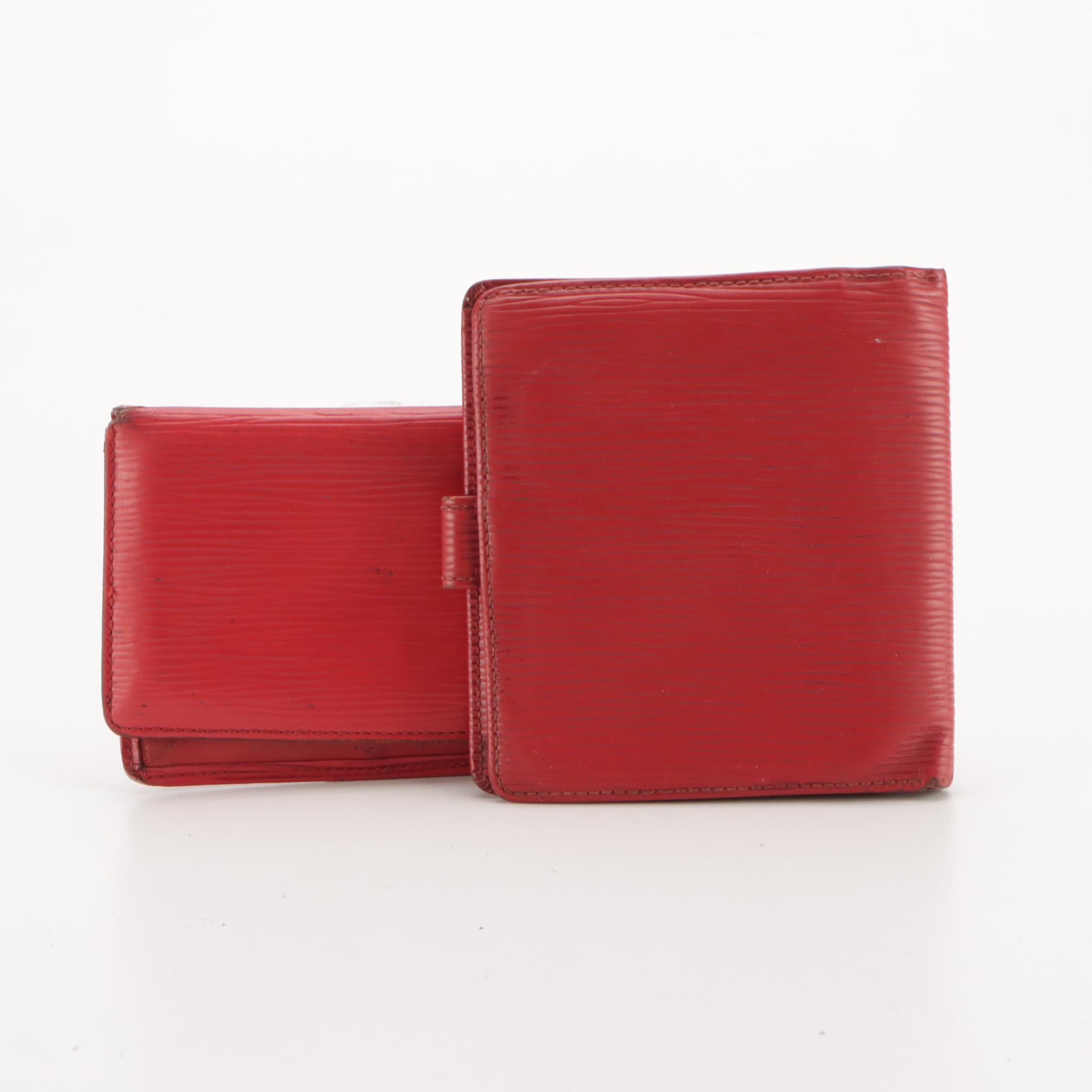 Louis Vuitton Compact Bifold Wallet and Card Case in Castilian Red Epi Leather