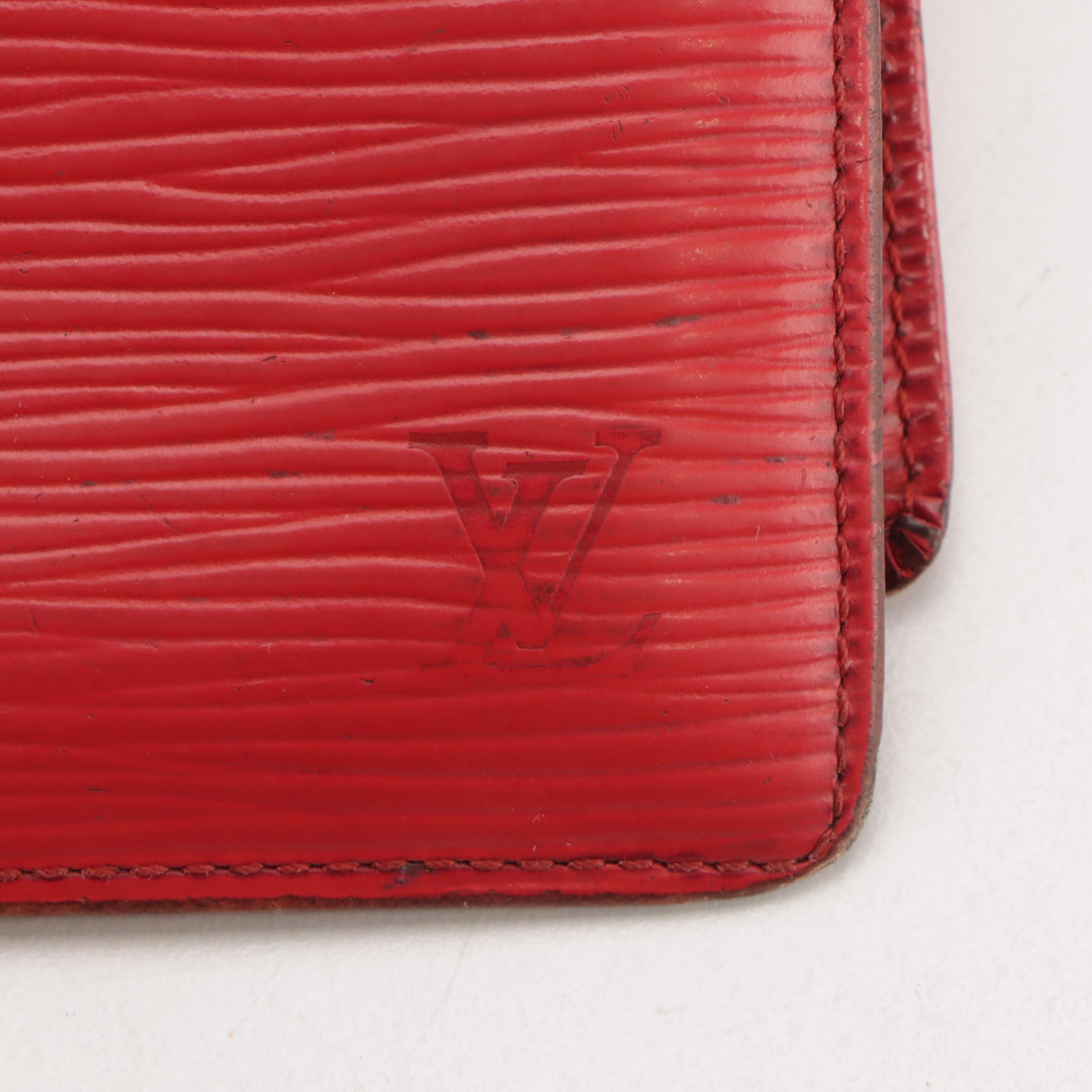 Louis Vuitton Compact Bifold Wallet and Card Case in Castilian Red Epi Leather