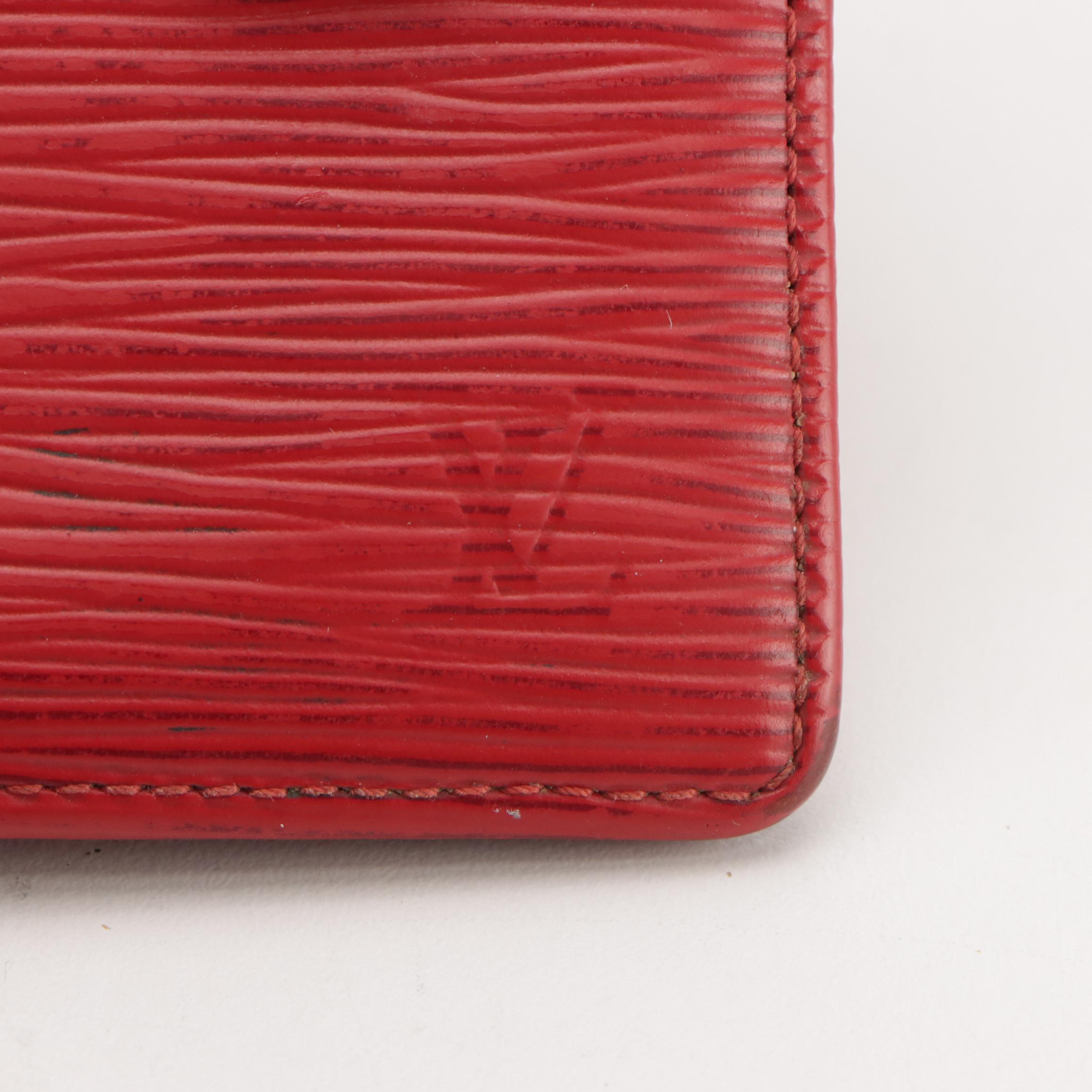 Louis Vuitton Compact Bifold Wallet and Card Case in Castilian Red Epi Leather