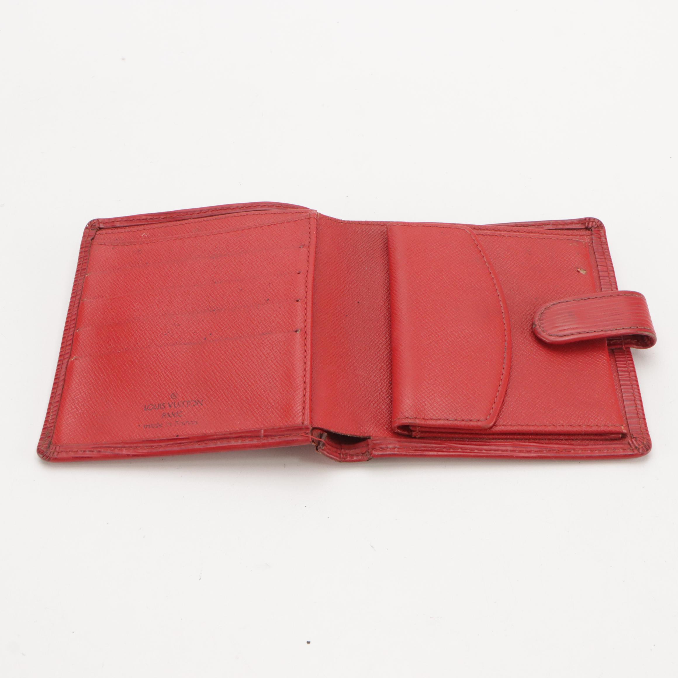Louis Vuitton Compact Bifold Wallet and Card Case in Castilian Red Epi Leather