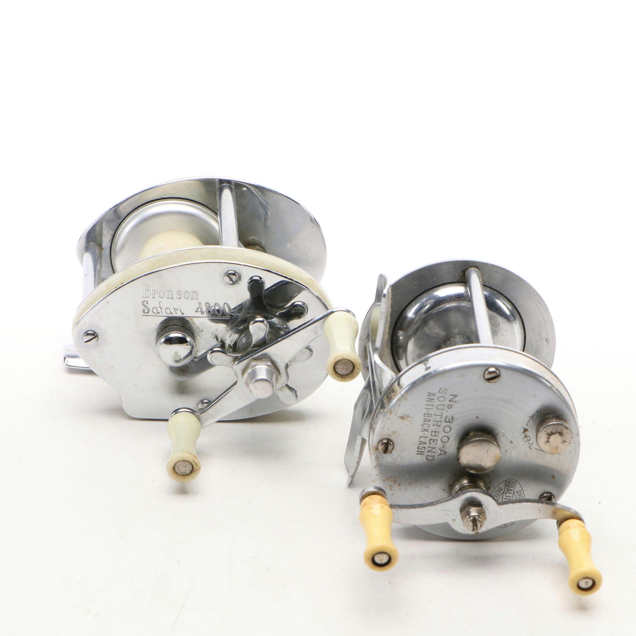 Bronson Safari No. 4800 and South Bend Bait No. 300 Fishing Reels, Mid-20th C.