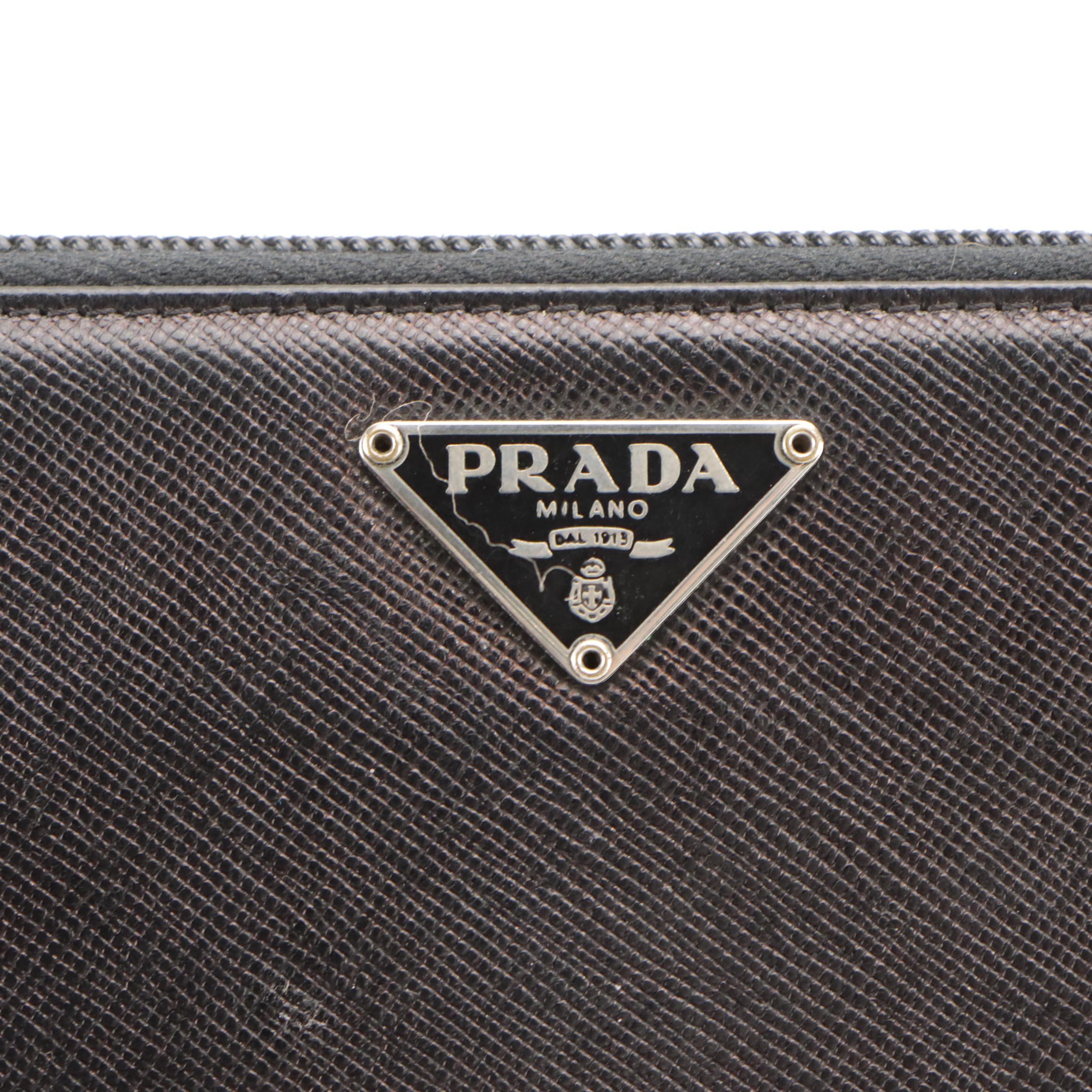 Prada Zip Around Wallet M506A in Saffiano Leather