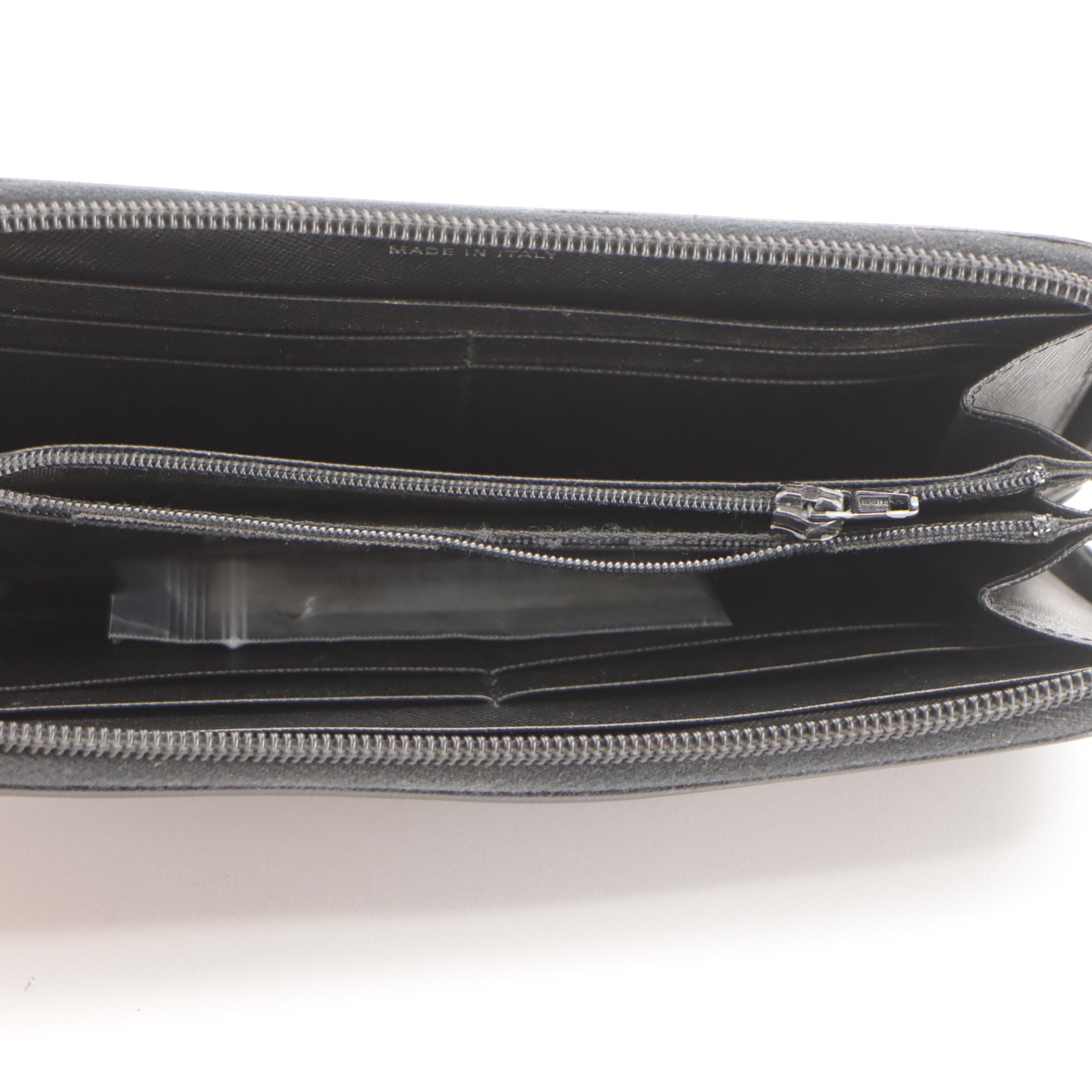 Prada Zip Around Wallet M506A in Saffiano Leather