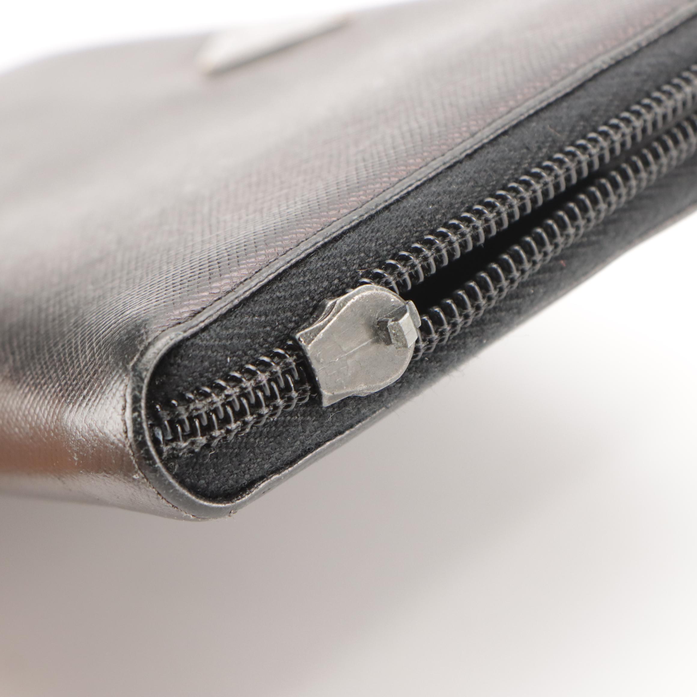 Prada Zip Around Wallet M506A in Saffiano Leather