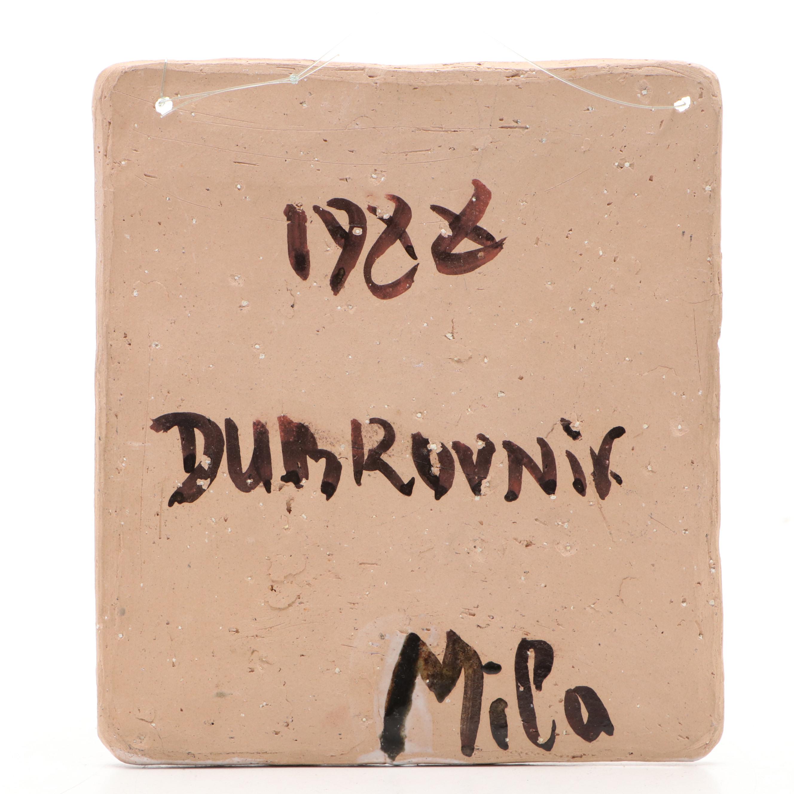 Dubrovnik Croatia Figural Ceramic Wall Décor, Late 20th Century