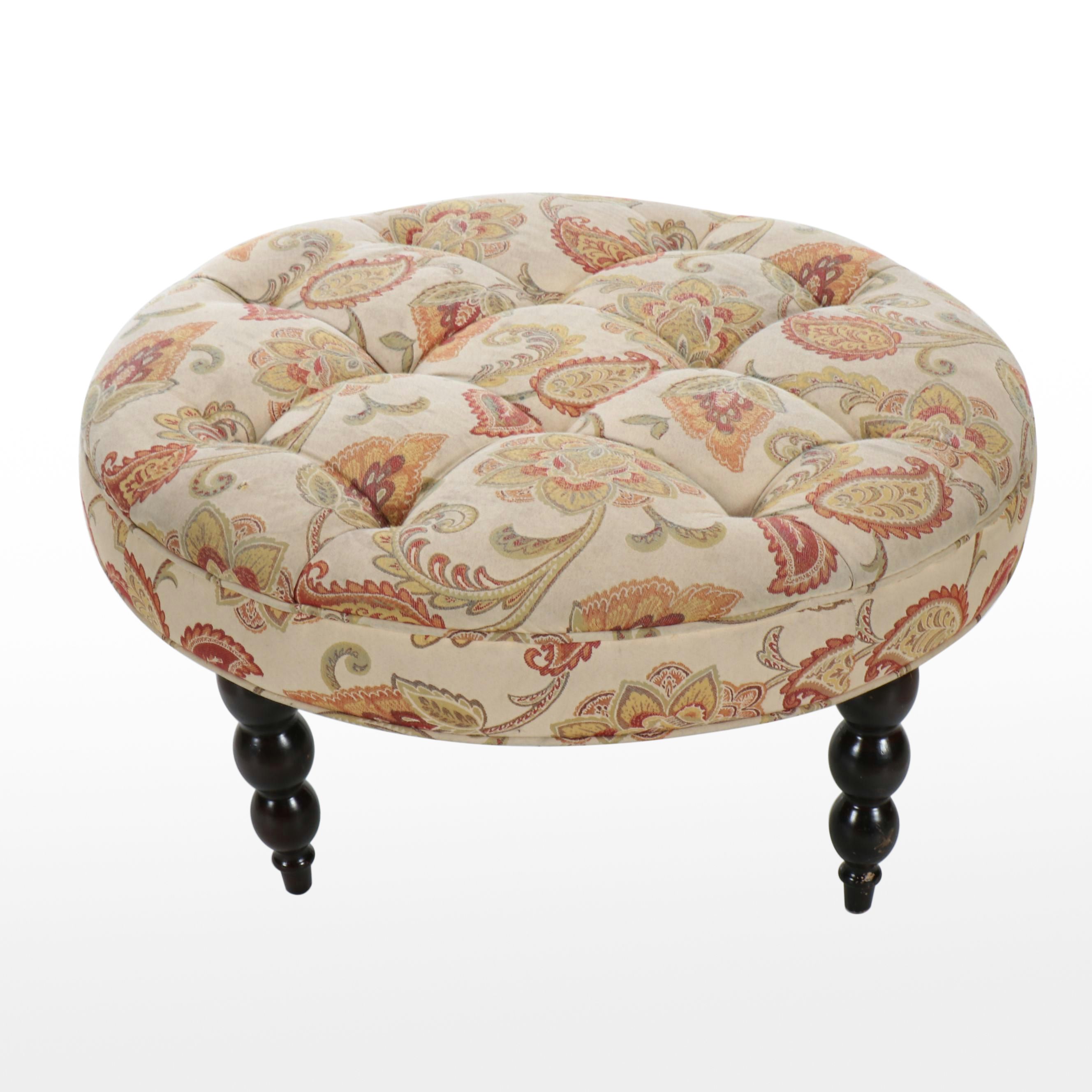Pier 1 Imports "Jacobean" Tufted Paisley Ottoman