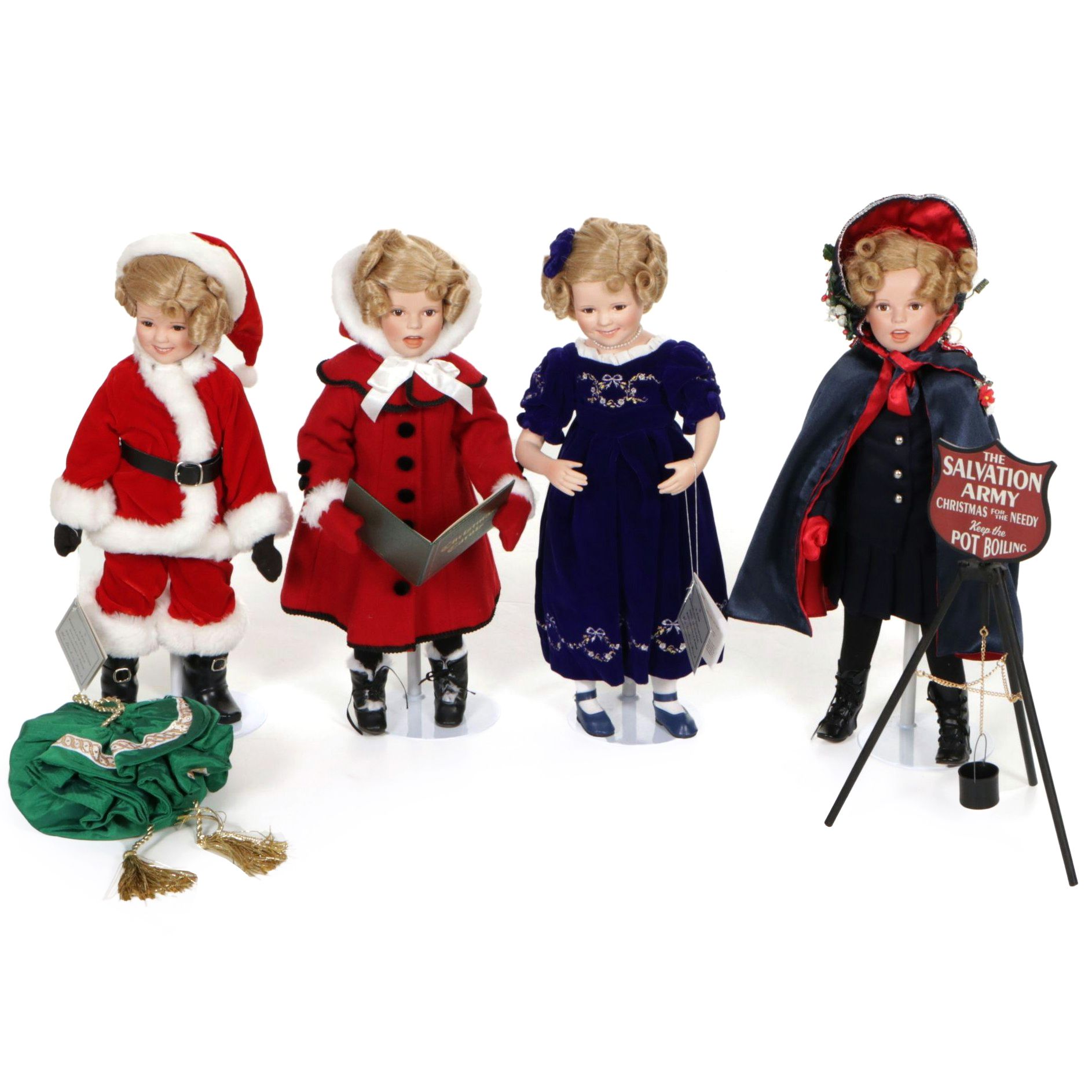 Danbury Mint "Shirley Temple Christmas Dolls" Includes "Santa's Helper" & More