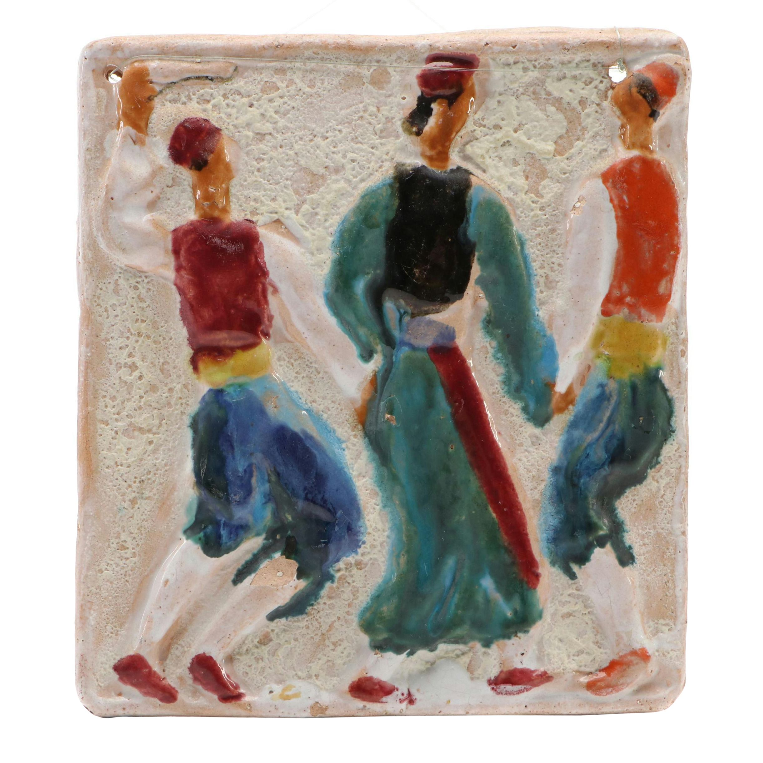 Dubrovnik Croatia Figural Ceramic Wall Décor, Late 20th Century