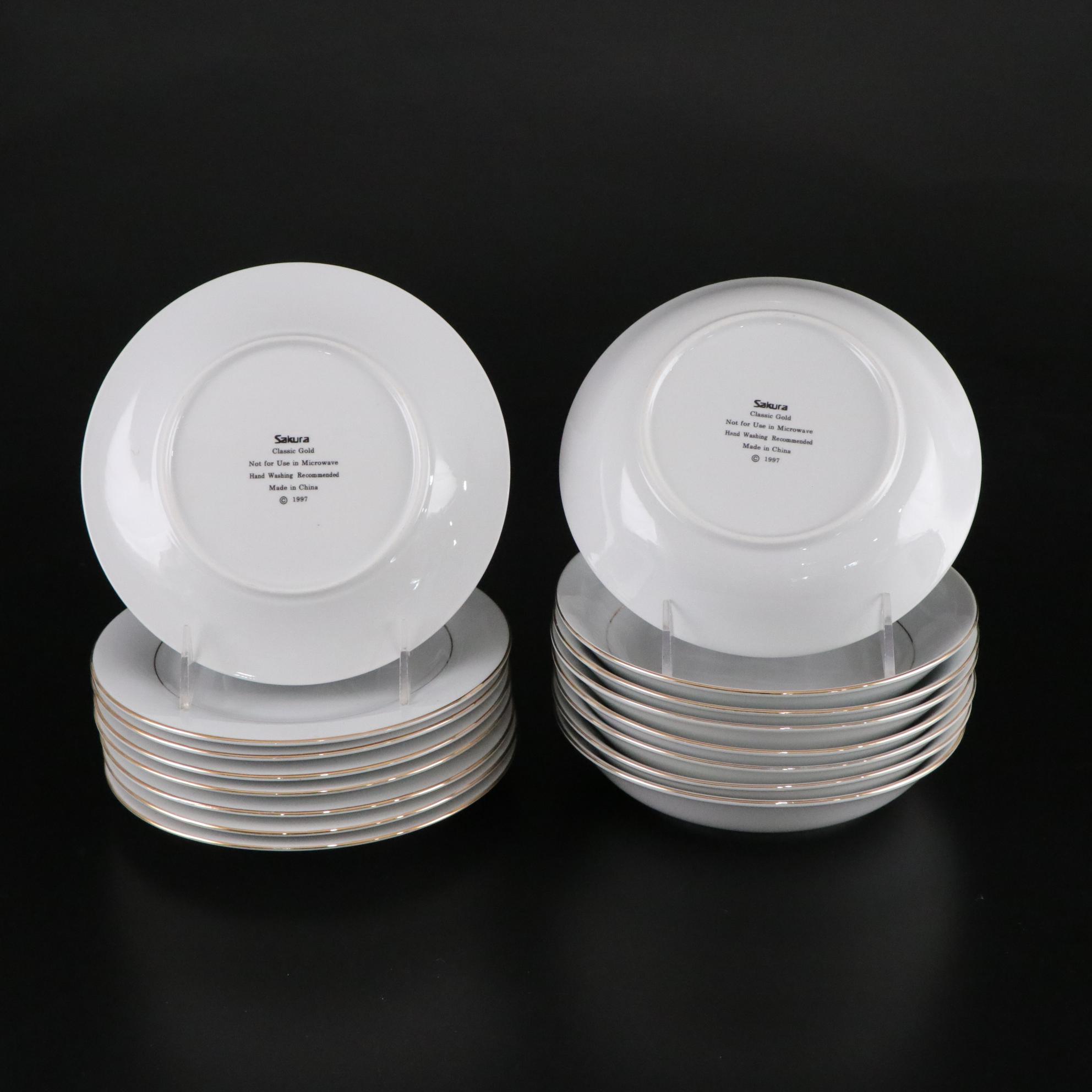 Sakura "Classic Gold" Porcelain Dinnerware