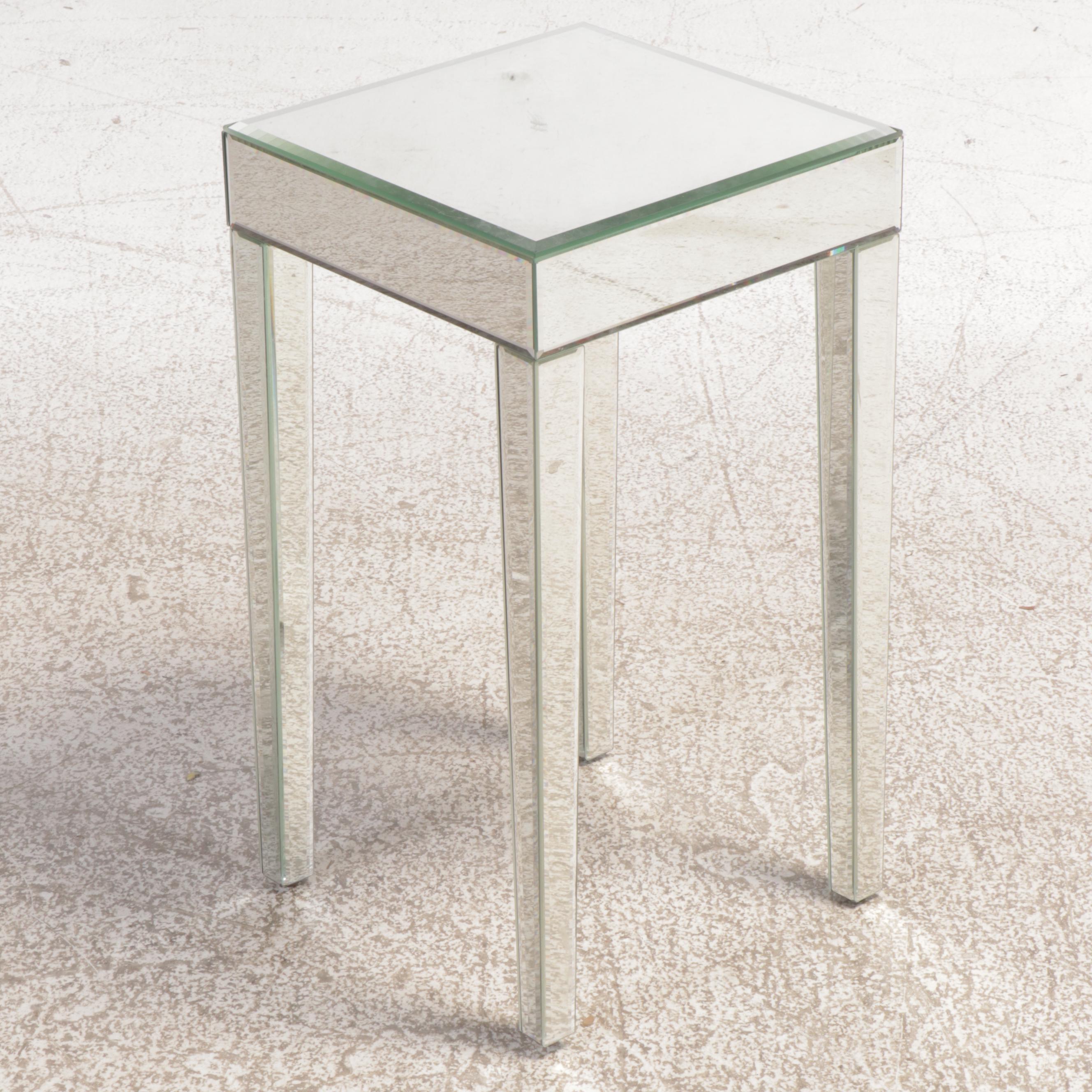 Modern Beveled Mirror Accent Table