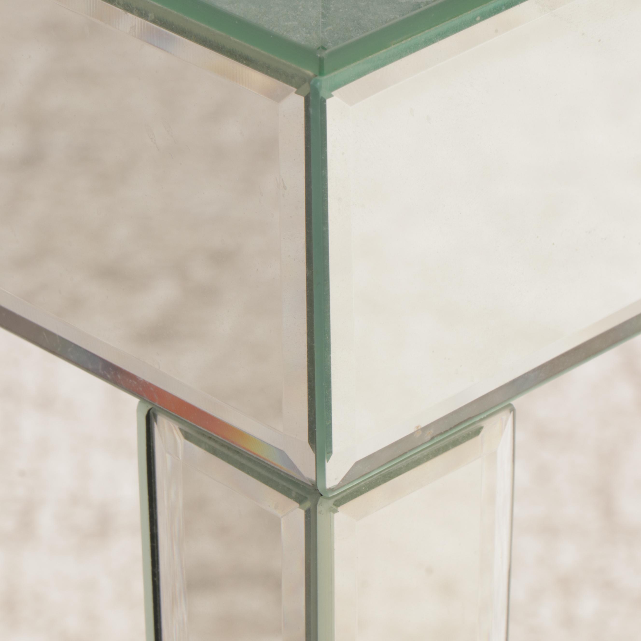Modern Beveled Mirror Accent Table