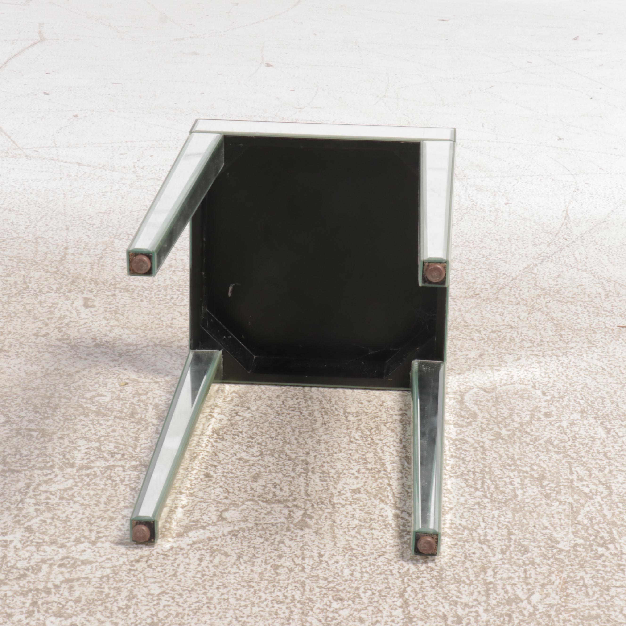 Modern Beveled Mirror Accent Table