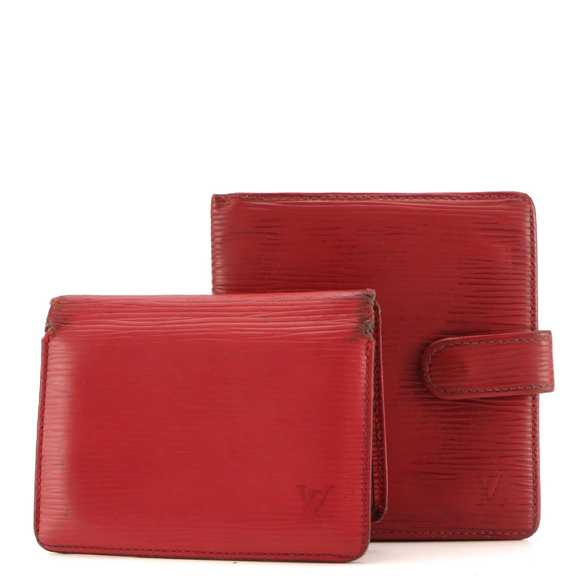 Louis Vuitton Compact Bifold Wallet and Card Case in Castilian Red Epi Leather