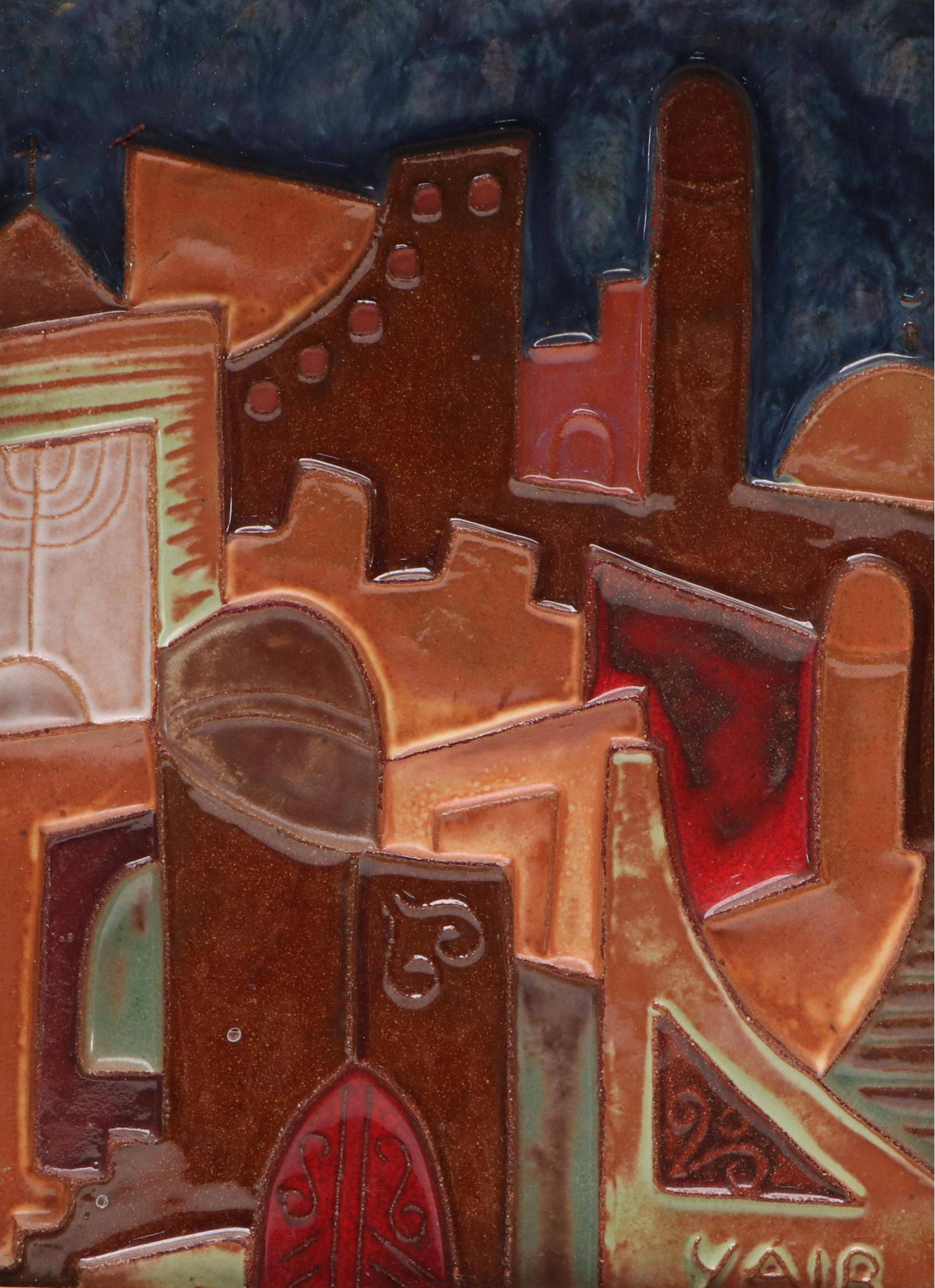 Yair Cohen Art Pottery Israeli Cityscape