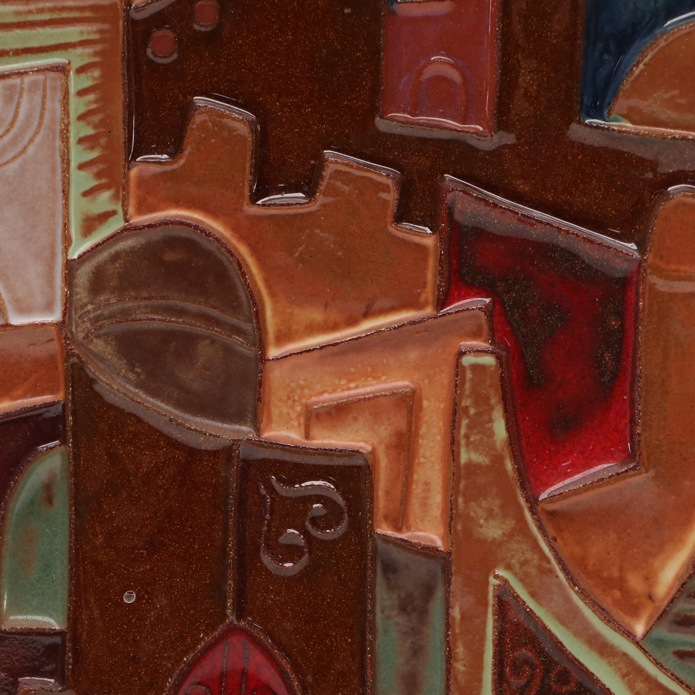 Yair Cohen Art Pottery Israeli Cityscape