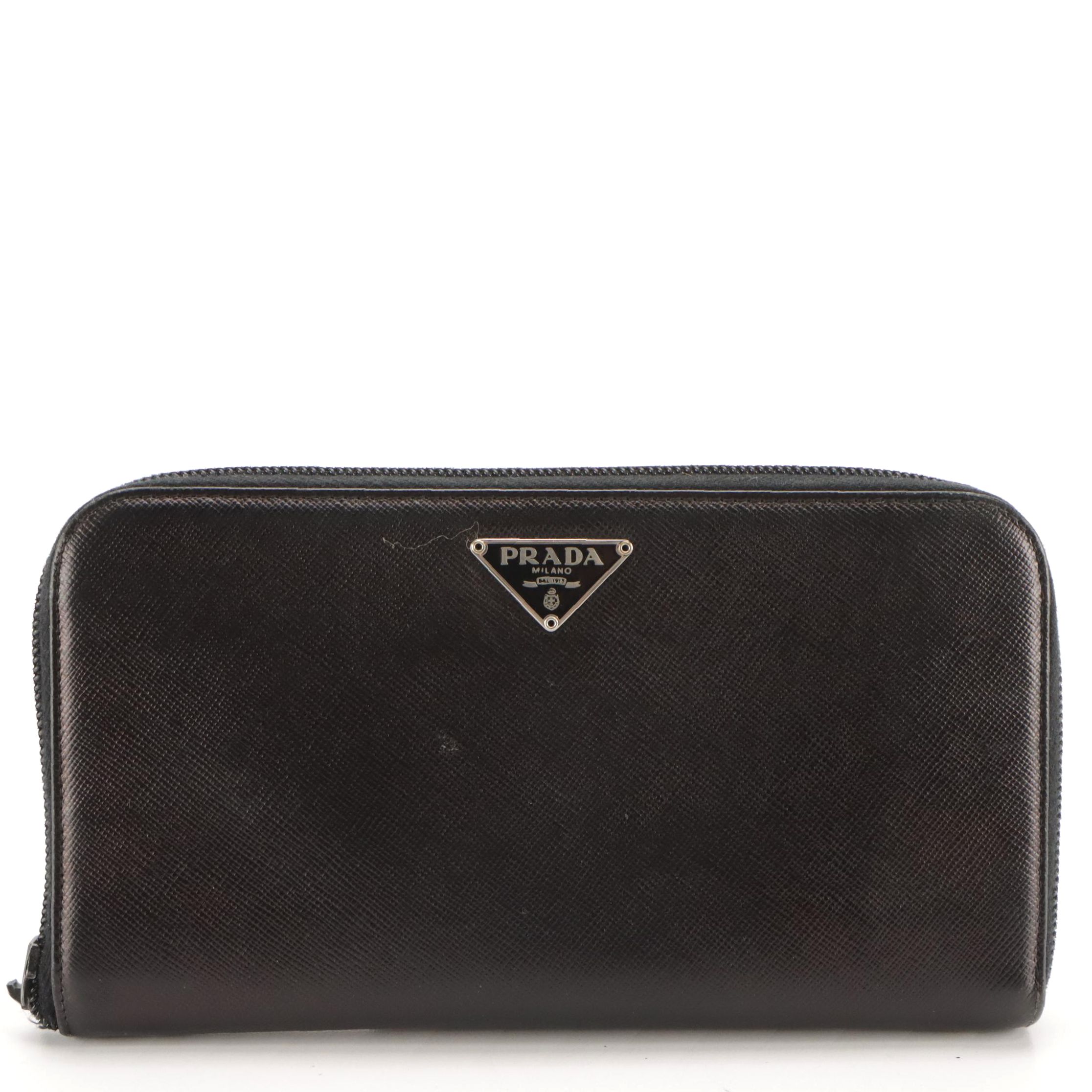 Prada Zip Around Wallet M506A in Saffiano Leather