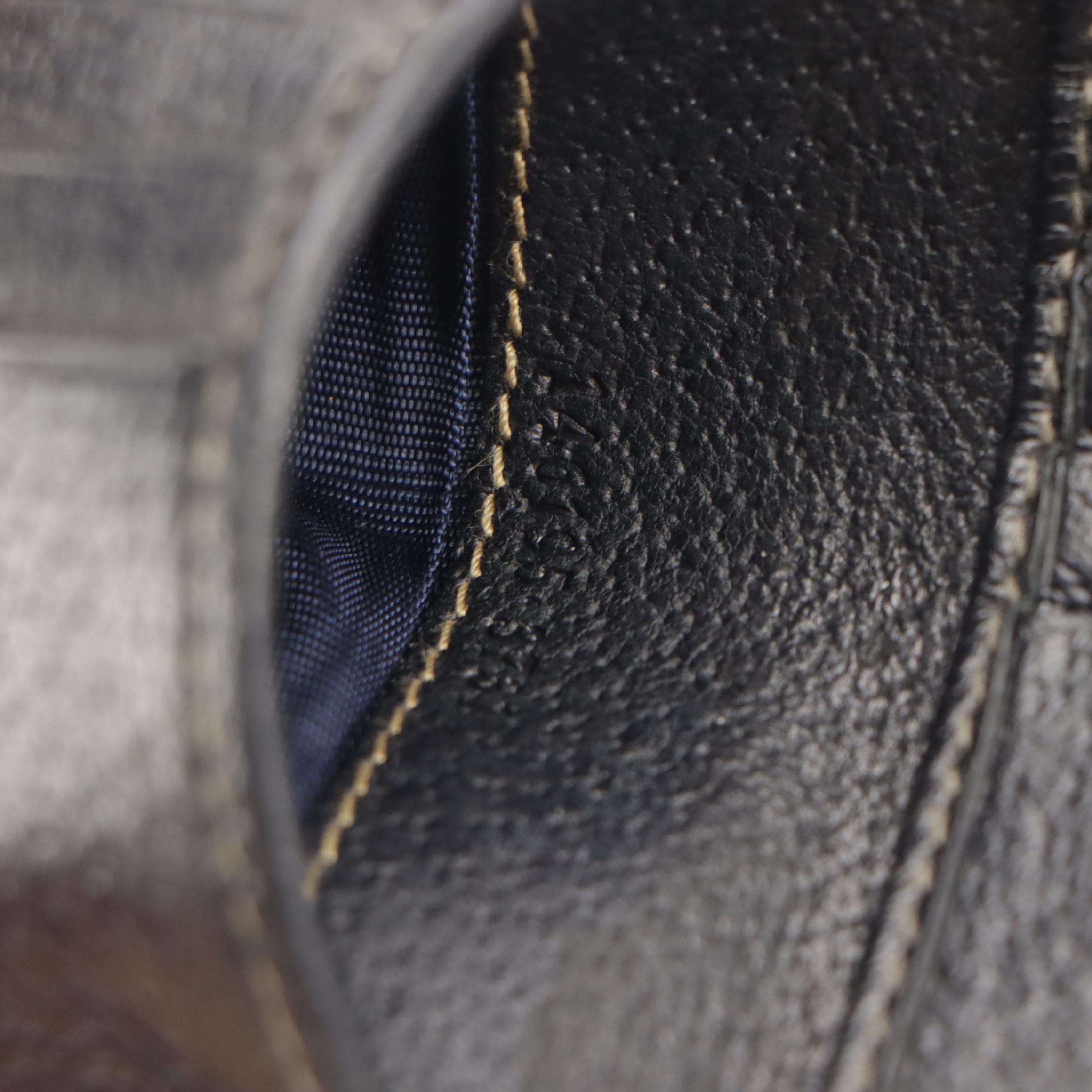 Gucci Navy Blue GG Canvas, Leather Trim and Web Stripe Bifold Compact Wallet