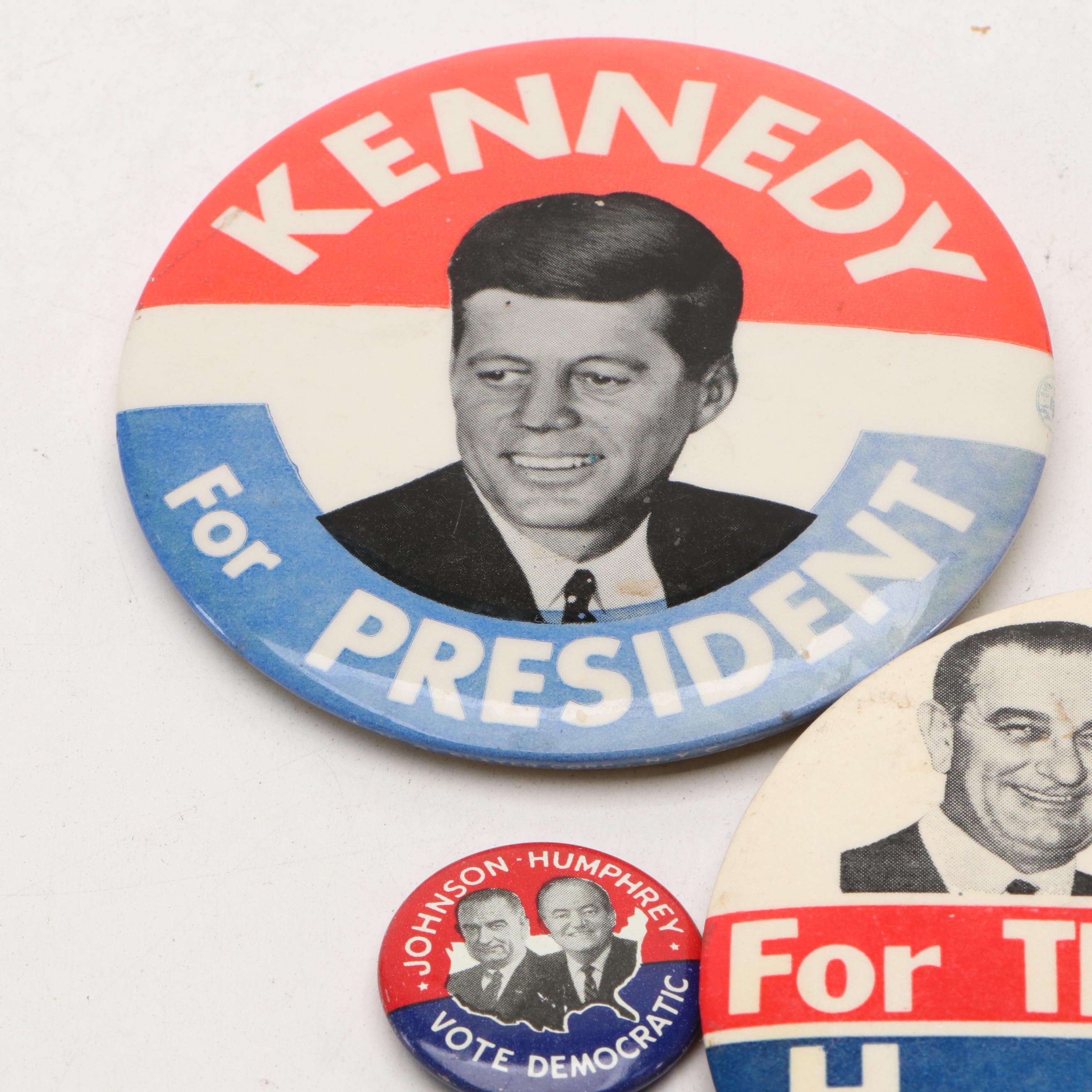 John F. Kennedy and Lyndon B. Johnson Political Pinbacks, 1960s