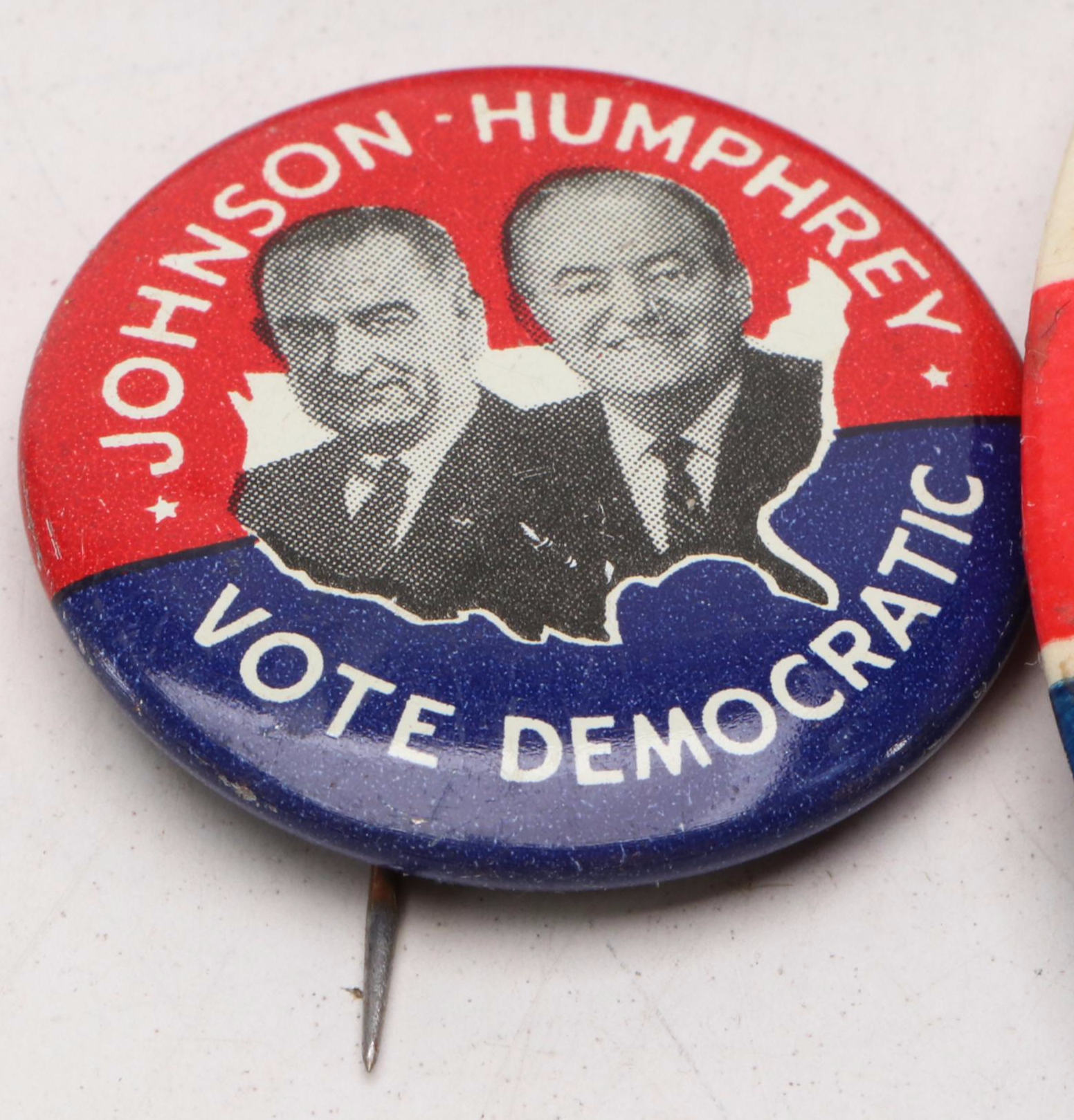 John F. Kennedy and Lyndon B. Johnson Political Pinbacks, 1960s