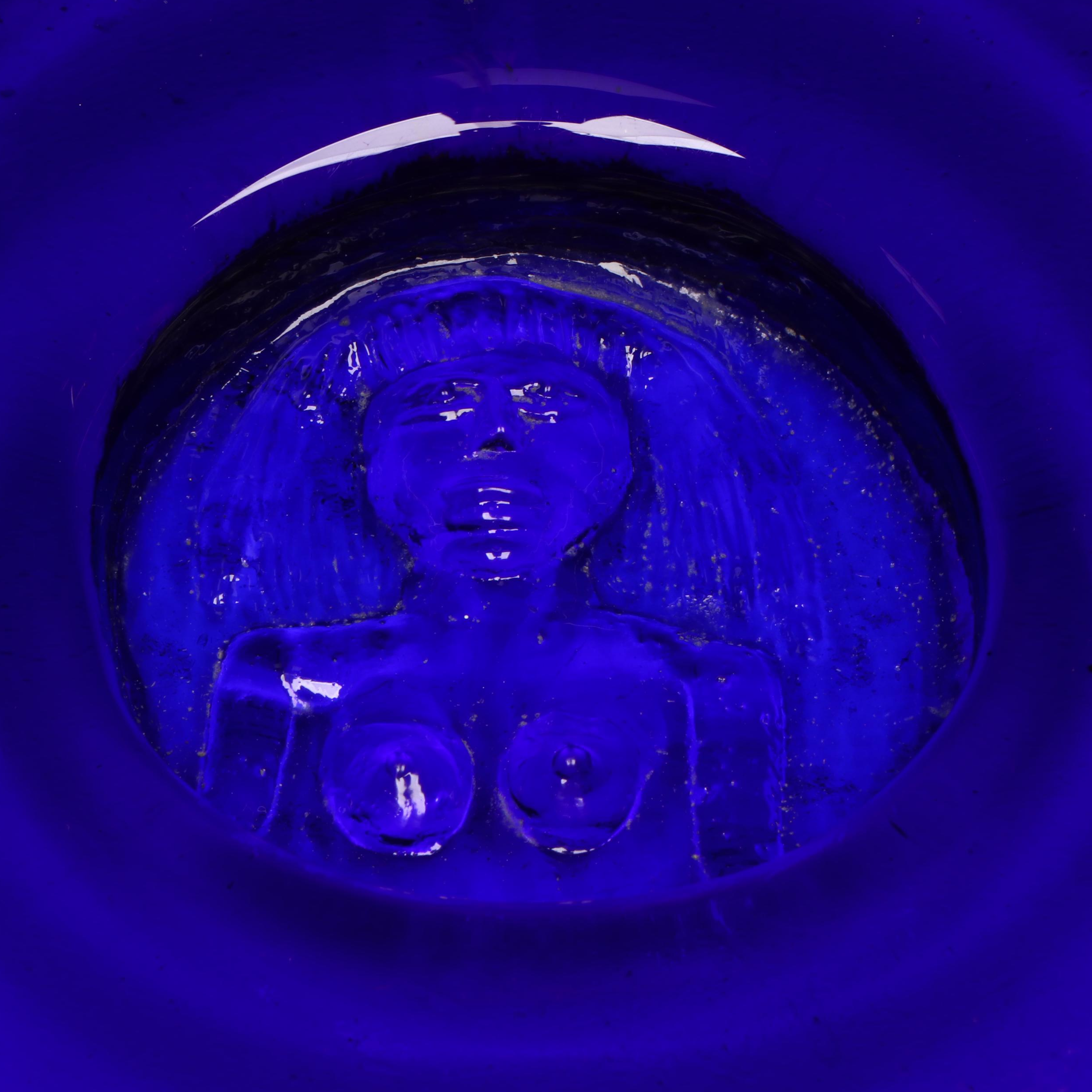 Swedish Art Glass Blue Figural Dish, Attributed to Erik Höglund
