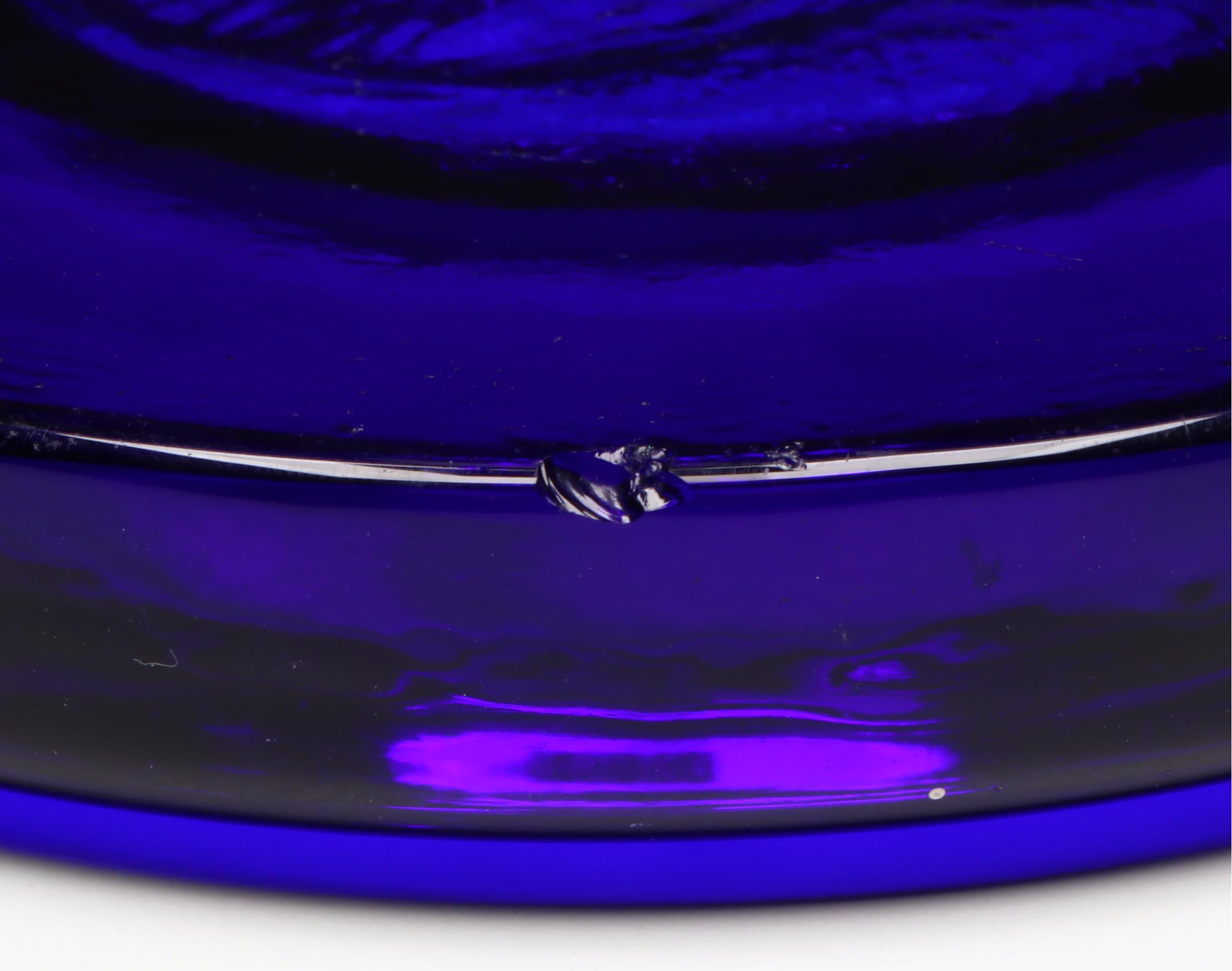 Swedish Art Glass Blue Figural Dish, Attributed to Erik Höglund