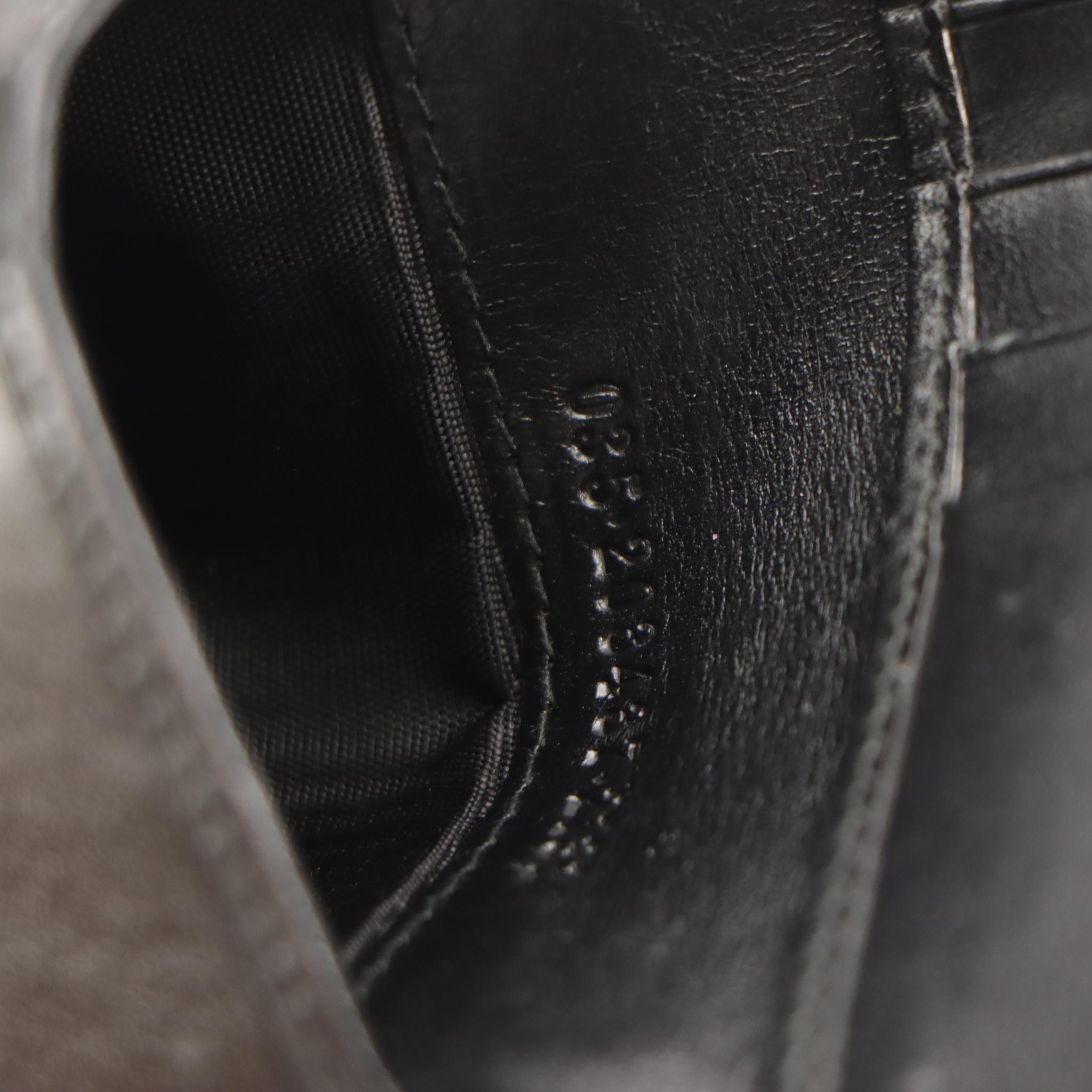 Gucci Jackie Bifold Wallet in Black GG Canvas and Black Leather