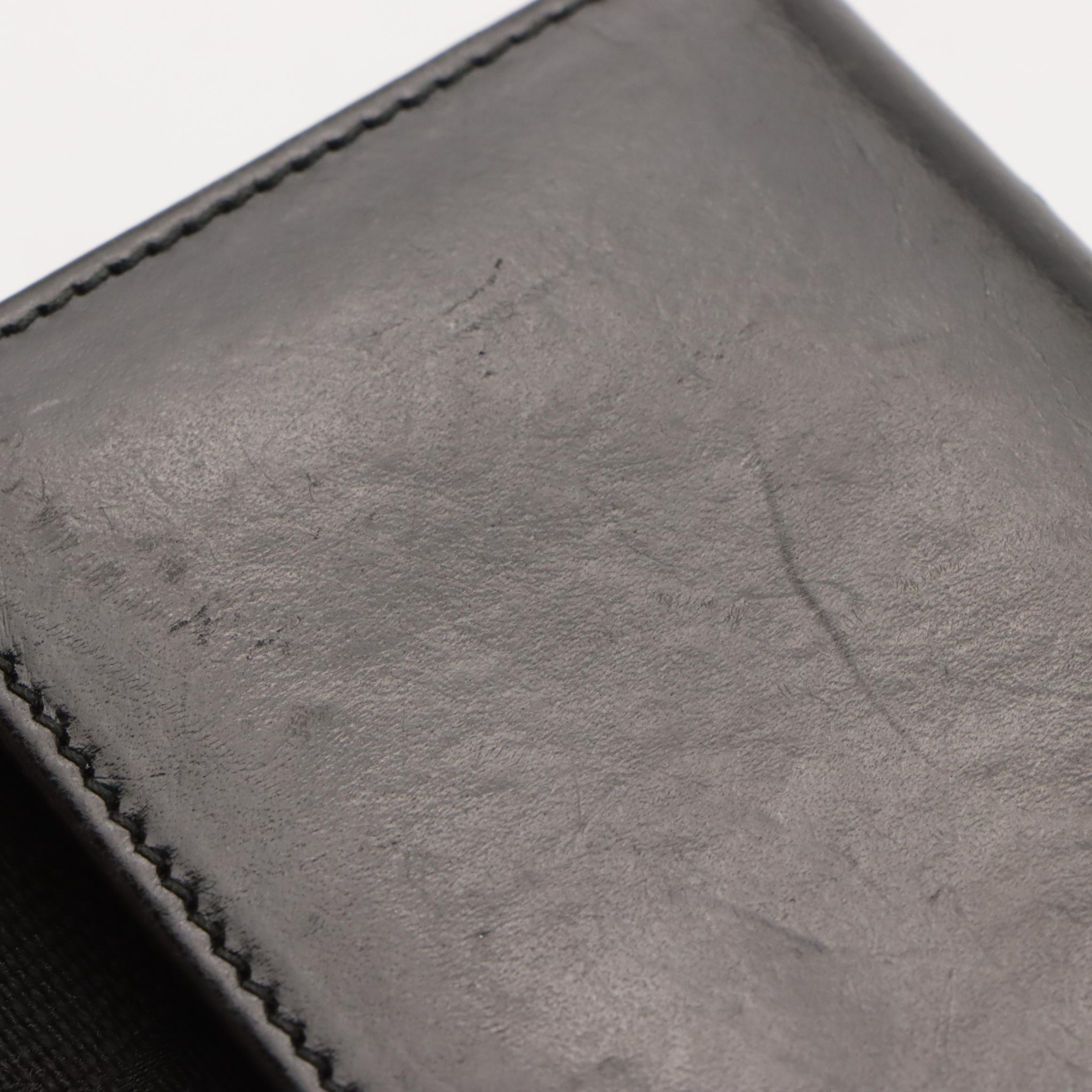 Gucci Jackie Bifold Wallet in Black GG Canvas and Black Leather