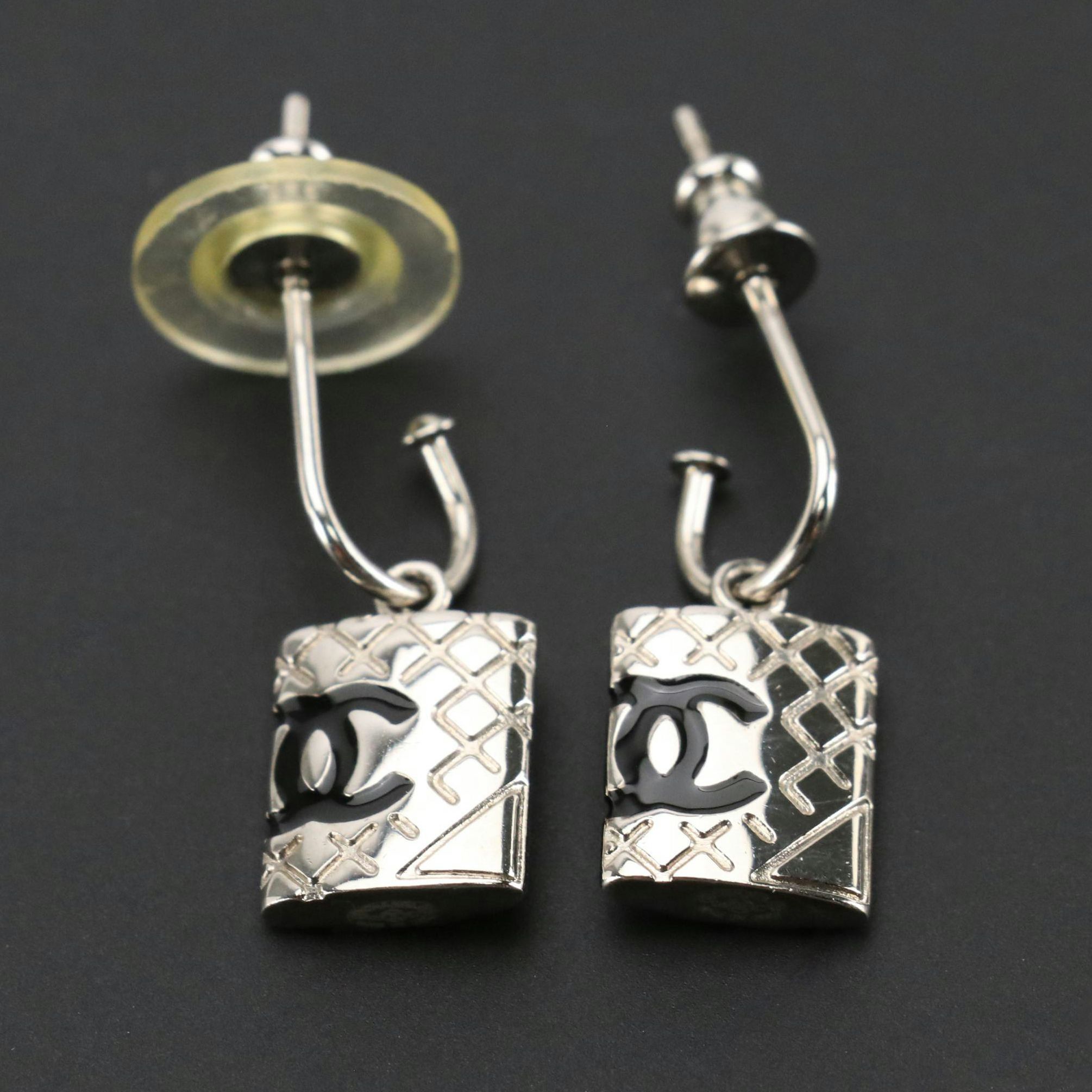 Chanel Cambon Ligne Dangling Earrings in Box, 2000s