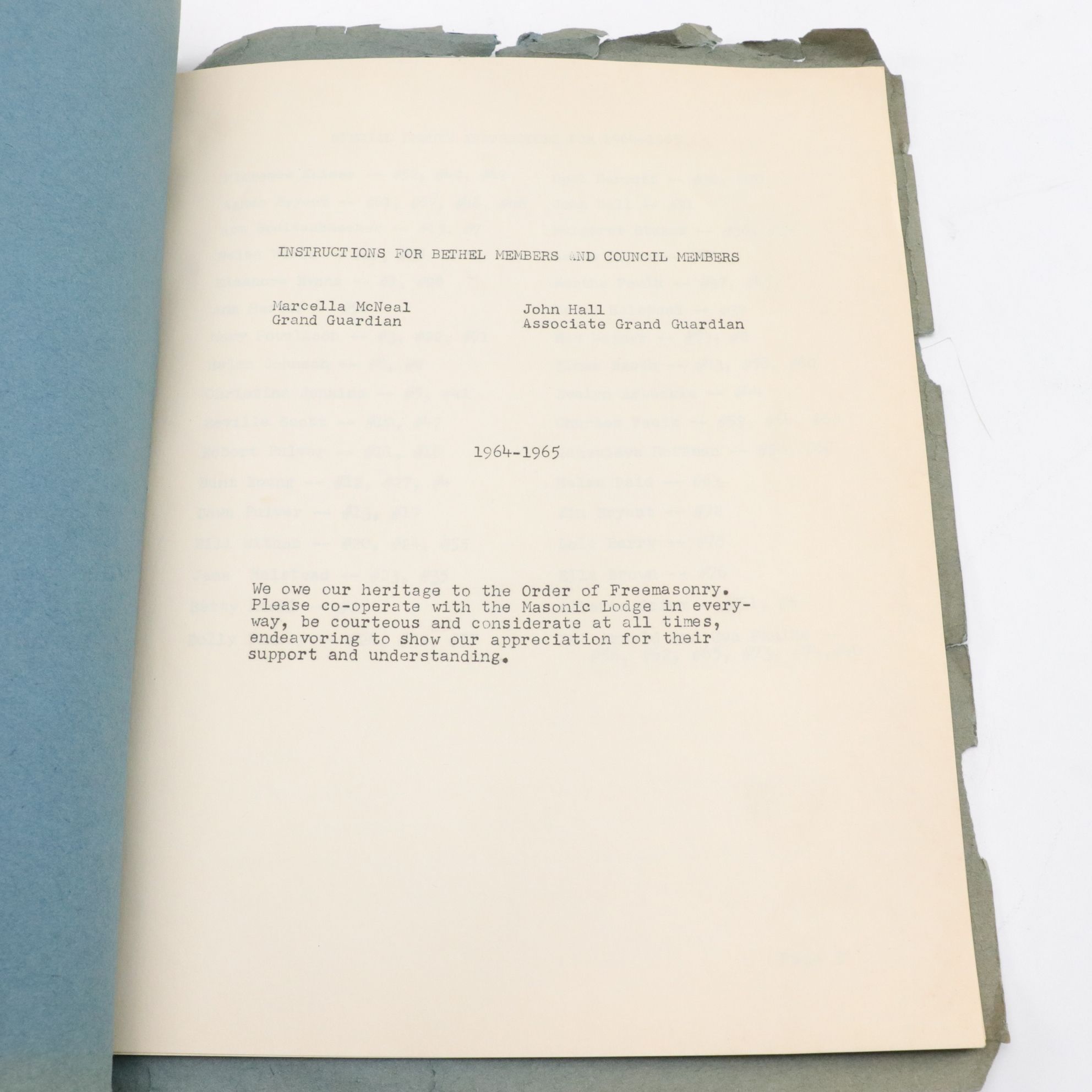 Job's Daughters Masonic Affiliated Ephemera, Gavel, and Decorative Plate