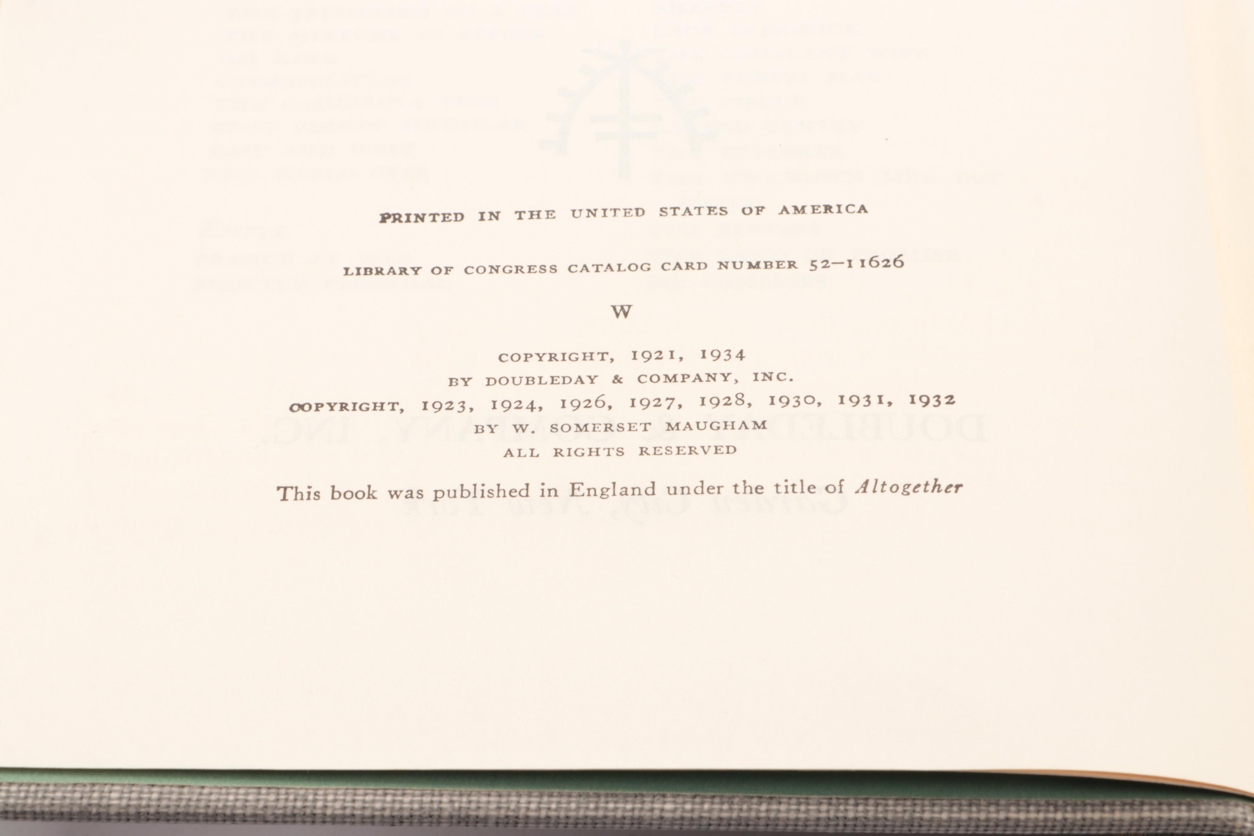 "The Complete Short Stories of W. Somerset Maugham" and More Fiction Books