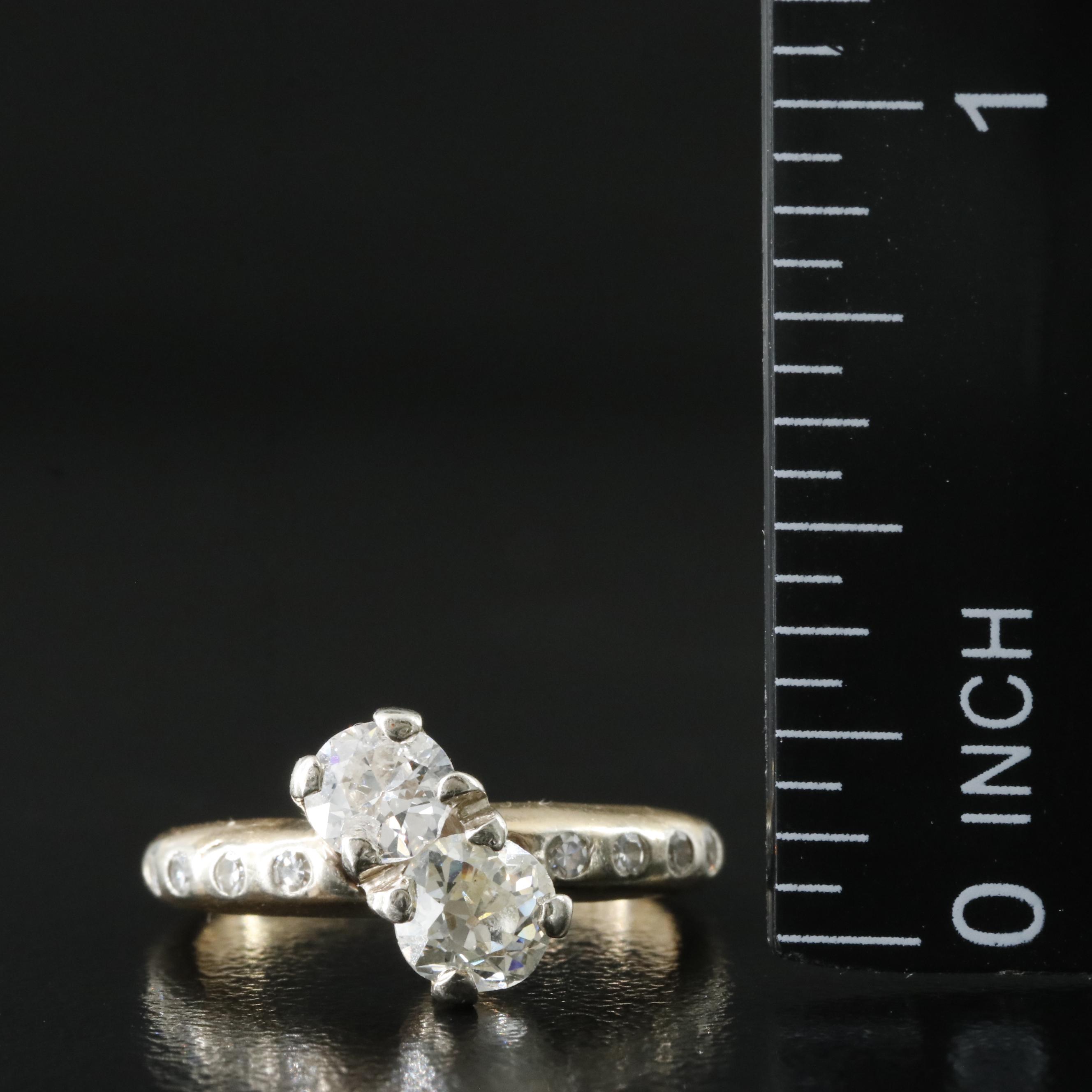 14K 0.96 CTW Diamond Toi et Moi Ring