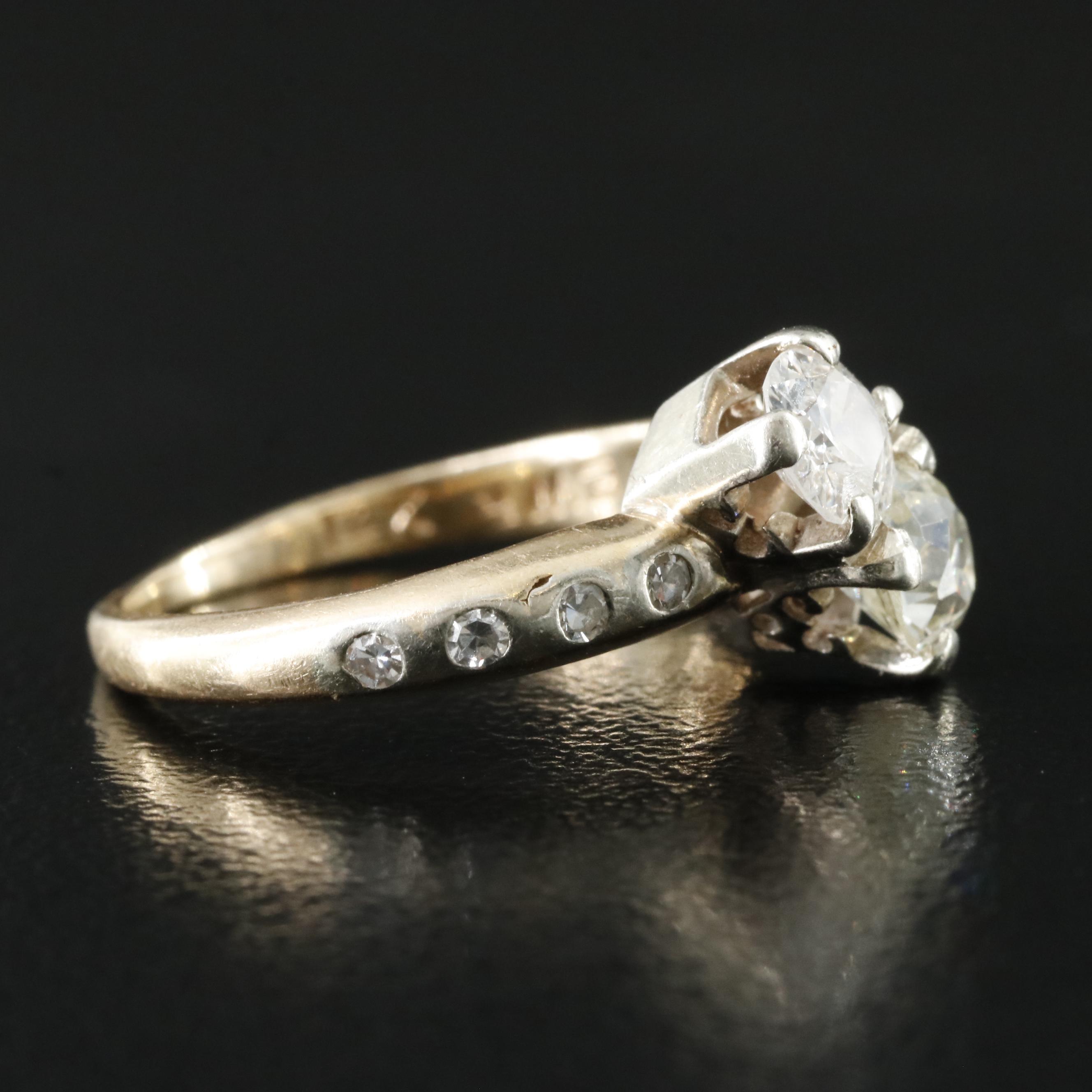 14K 0.96 CTW Diamond Toi et Moi Ring