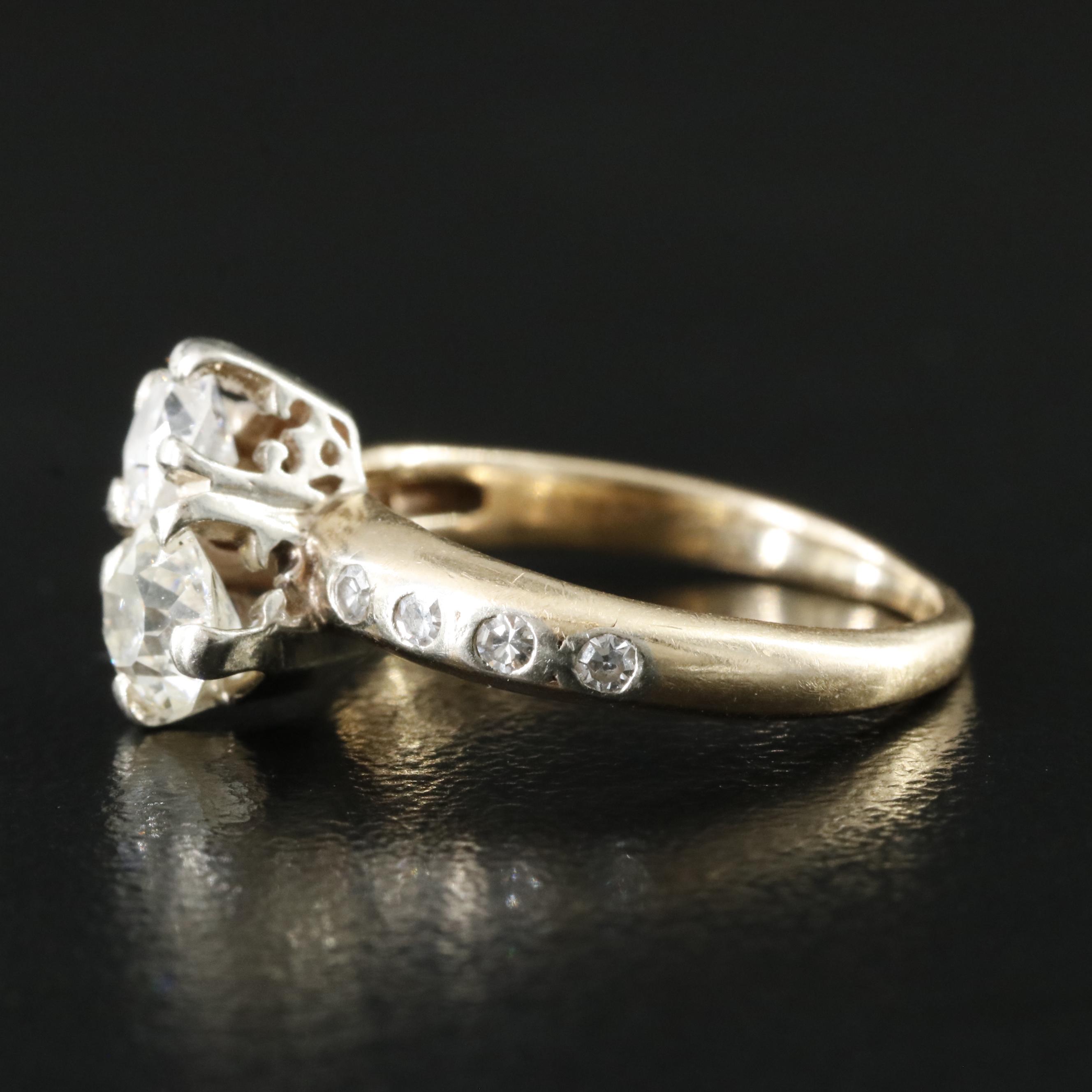 14K 0.96 CTW Diamond Toi et Moi Ring