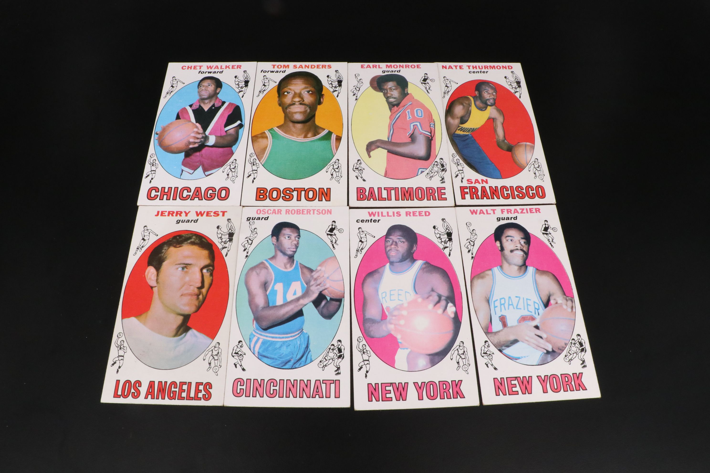 1969 Topps Basketball Cards Featuring Jerry West, Oscar Robertson, and More