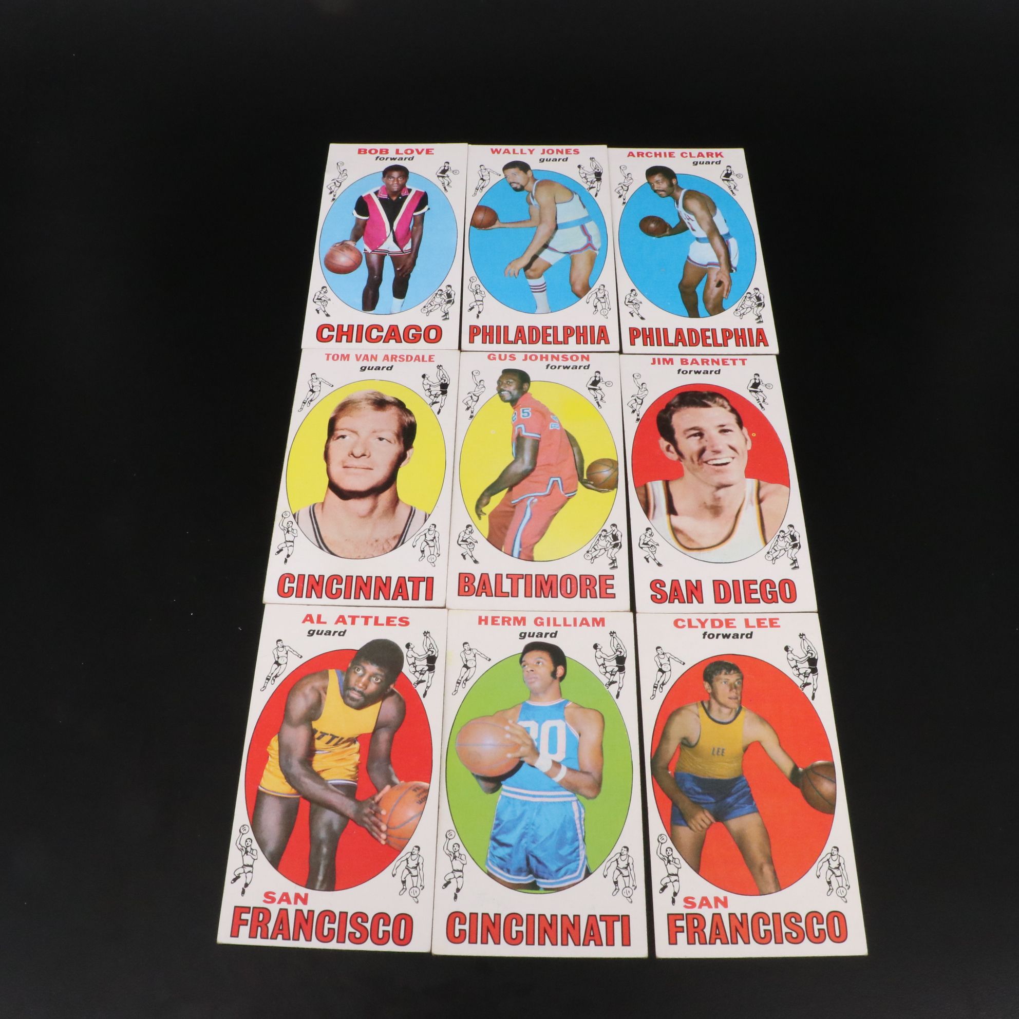 1969 Topps Basketball Cards Featuring Jerry West, Oscar Robertson, and More