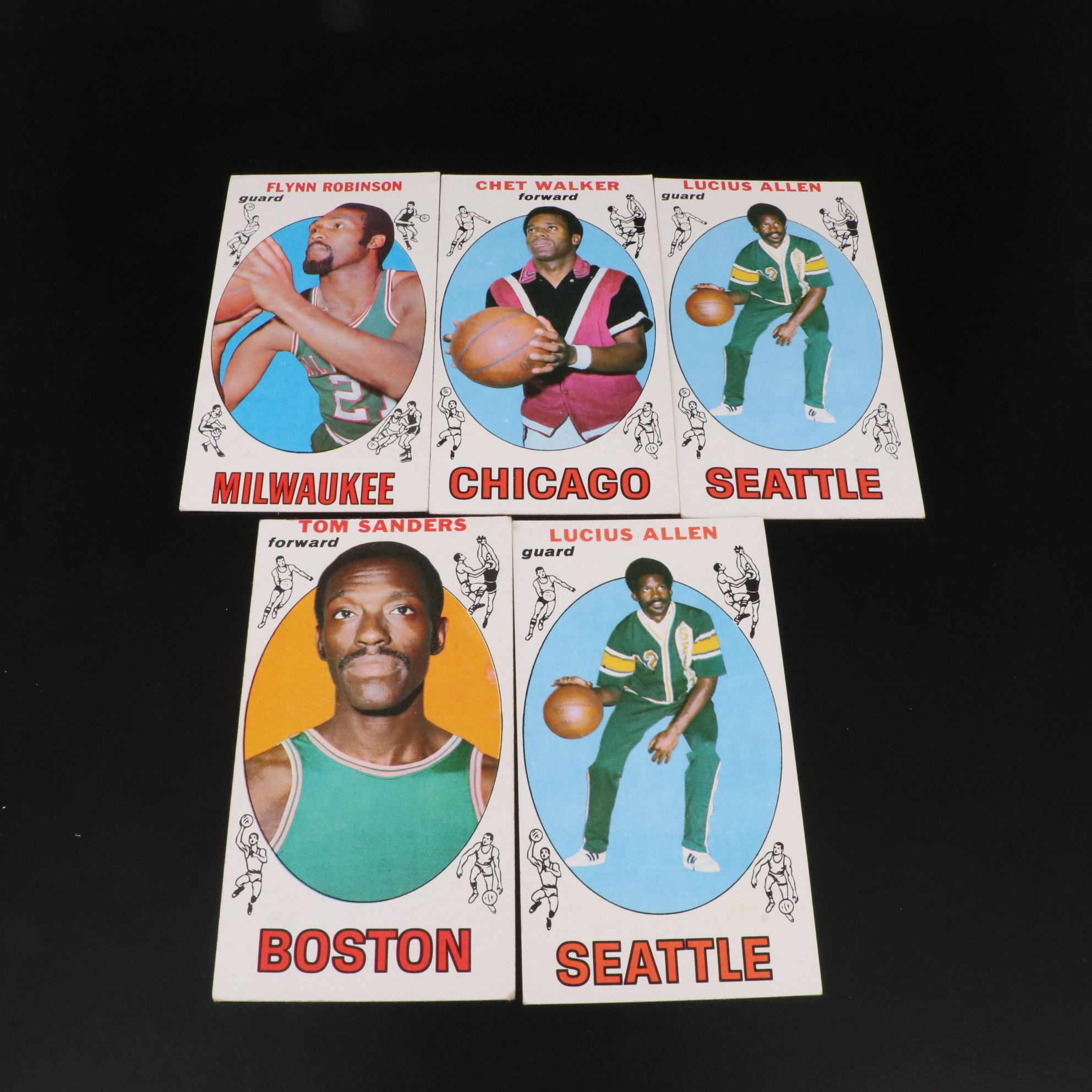 1969 Topps Basketball Cards Featuring Jerry West, Oscar Robertson, and More