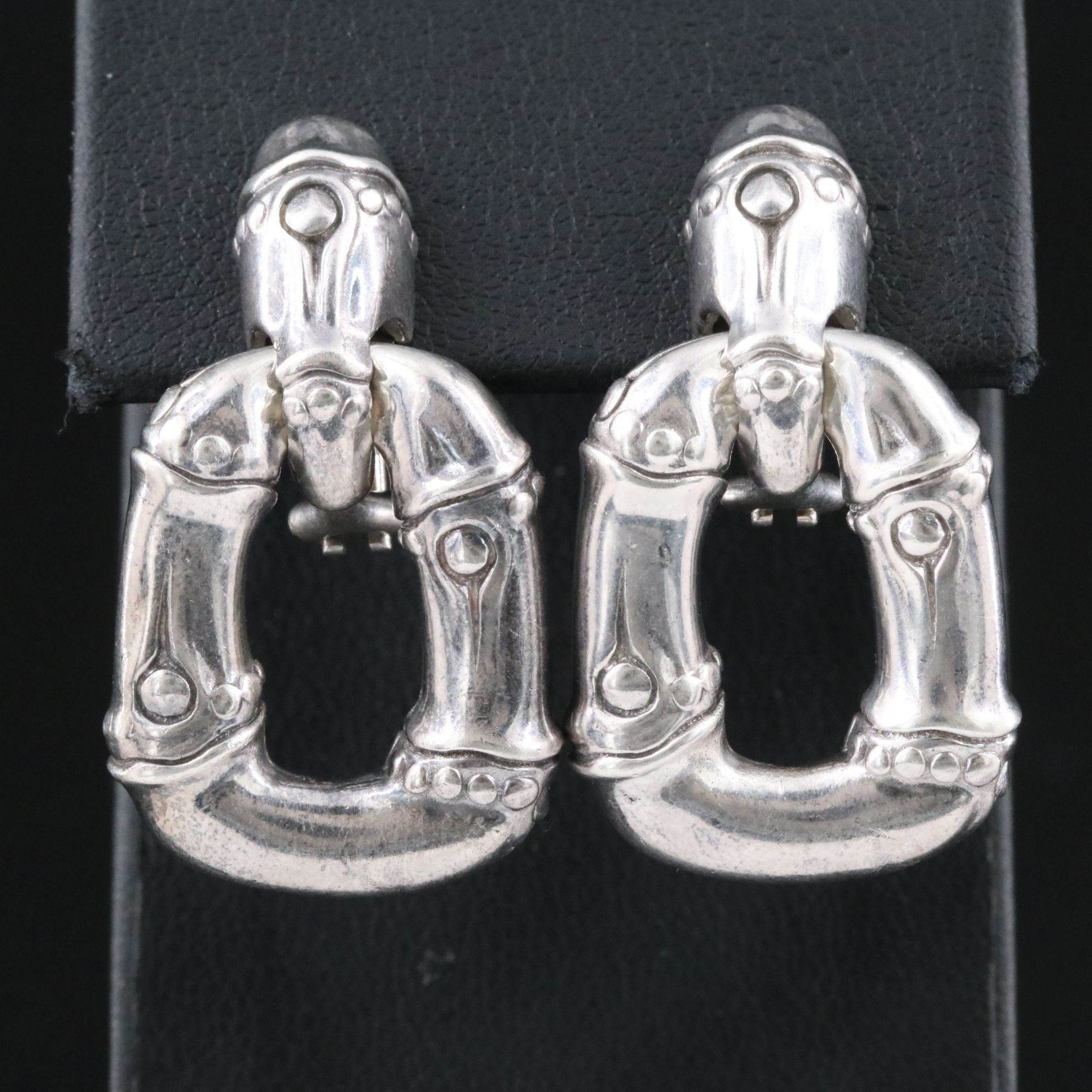 John Hardy Bamboo Sterling Door Knocker Earrings