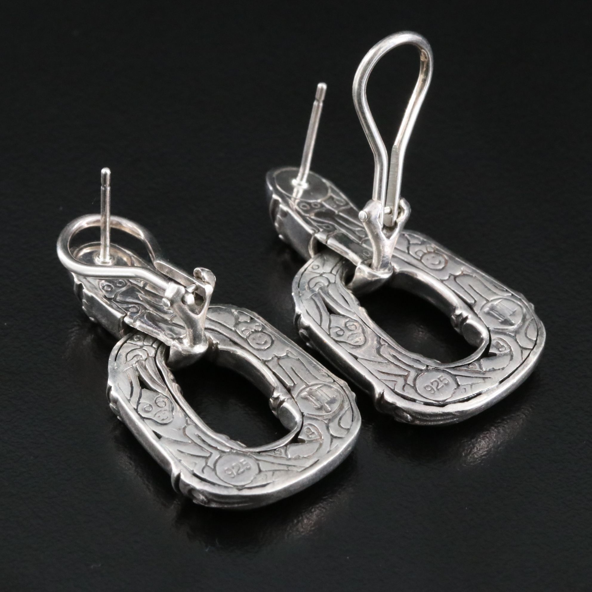 John Hardy Bamboo Sterling Door Knocker Earrings