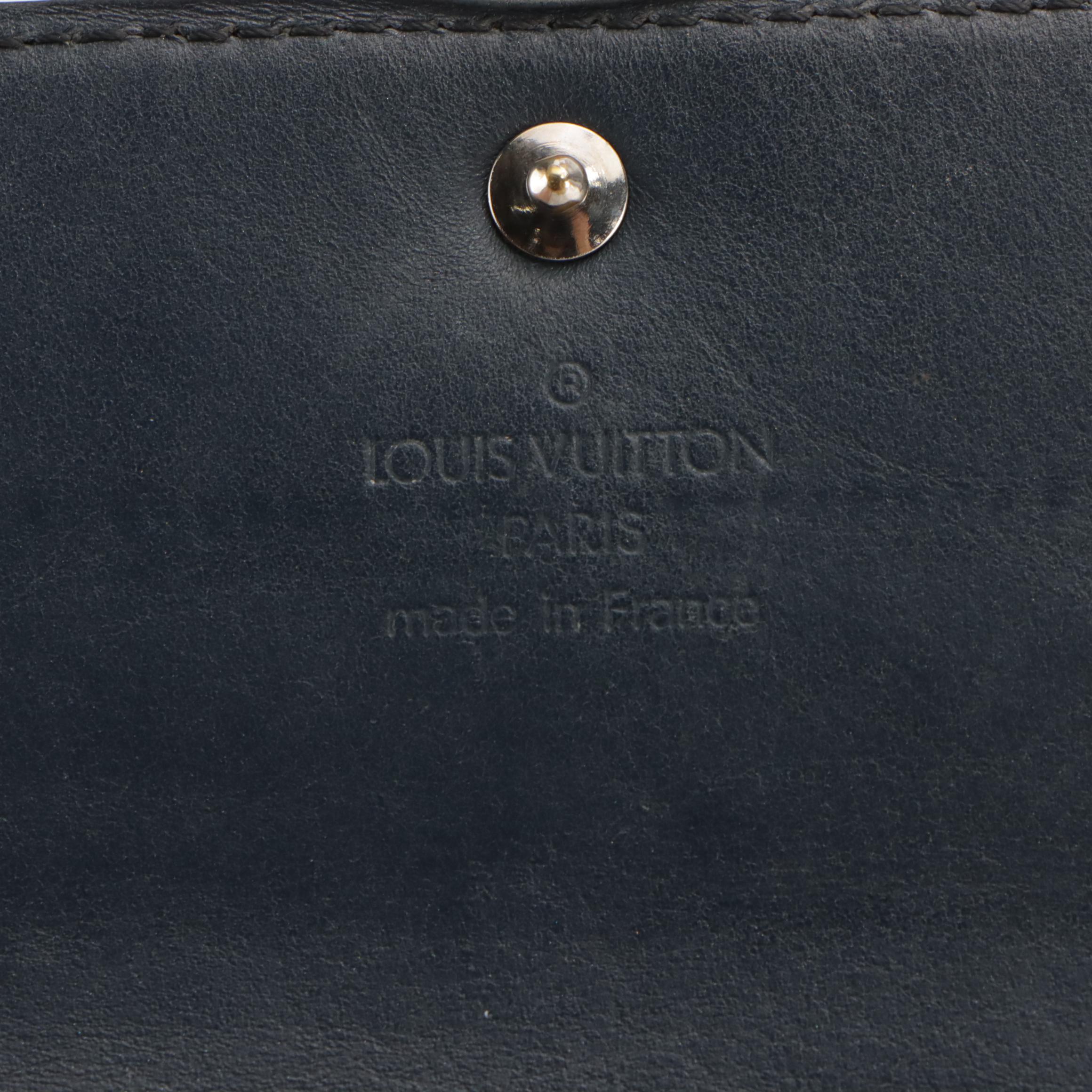 Louis Vuitton Pochette Porte-Monnaie Crédit in Blue Mat Monogram Vernis Leather