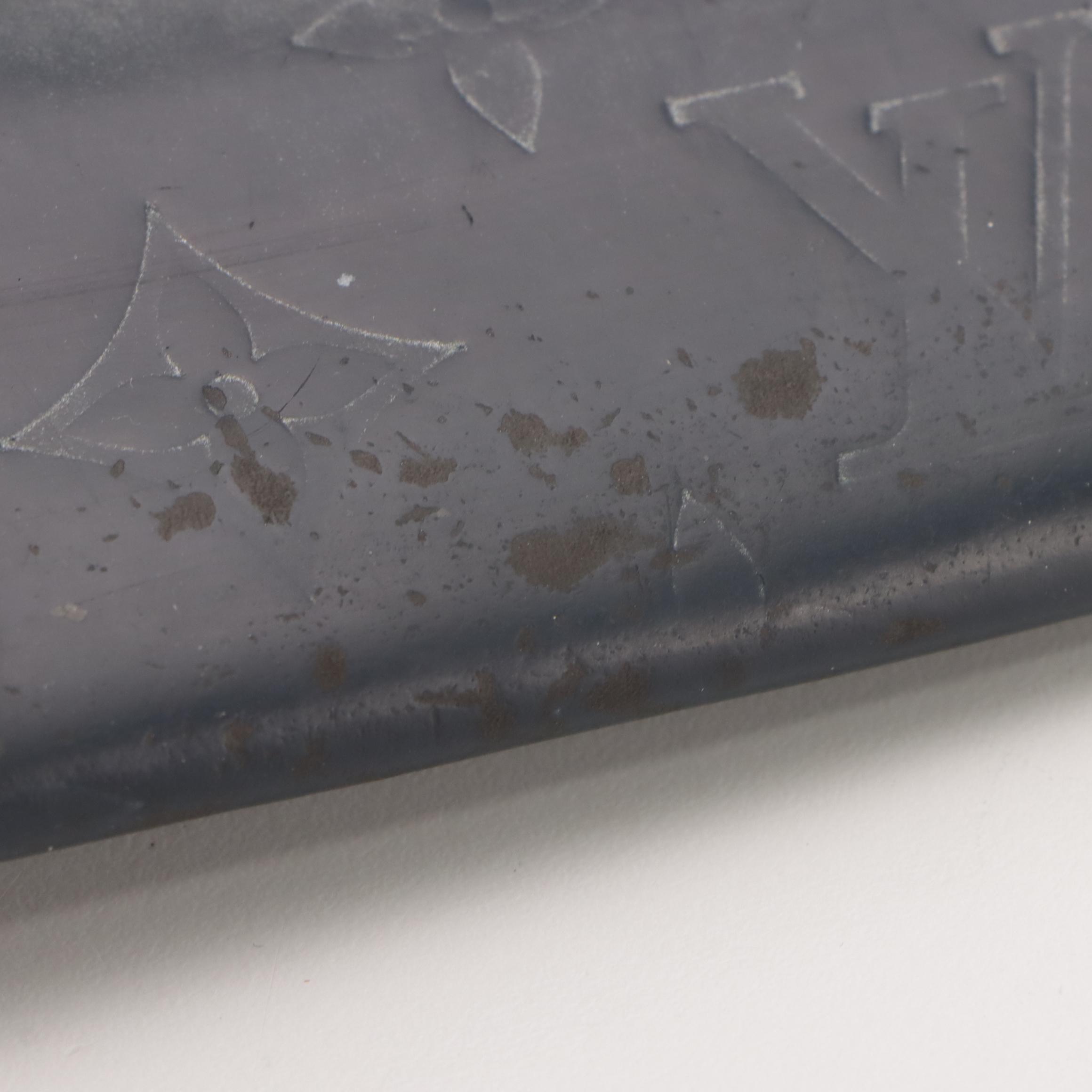 Louis Vuitton Pochette Porte-Monnaie Crédit in Blue Mat Monogram Vernis Leather