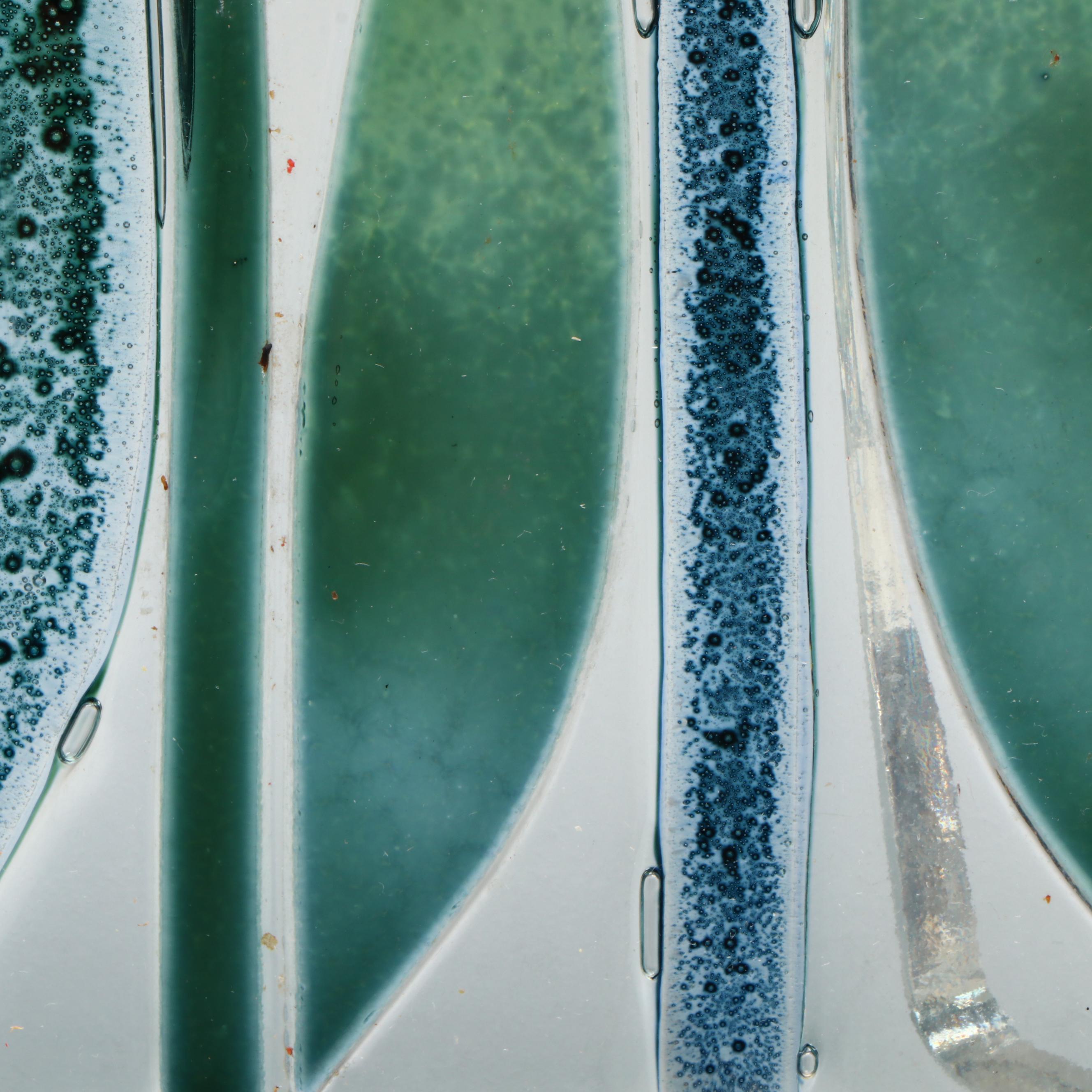 Dutch Style Colored Art Glass Tulip Plaque