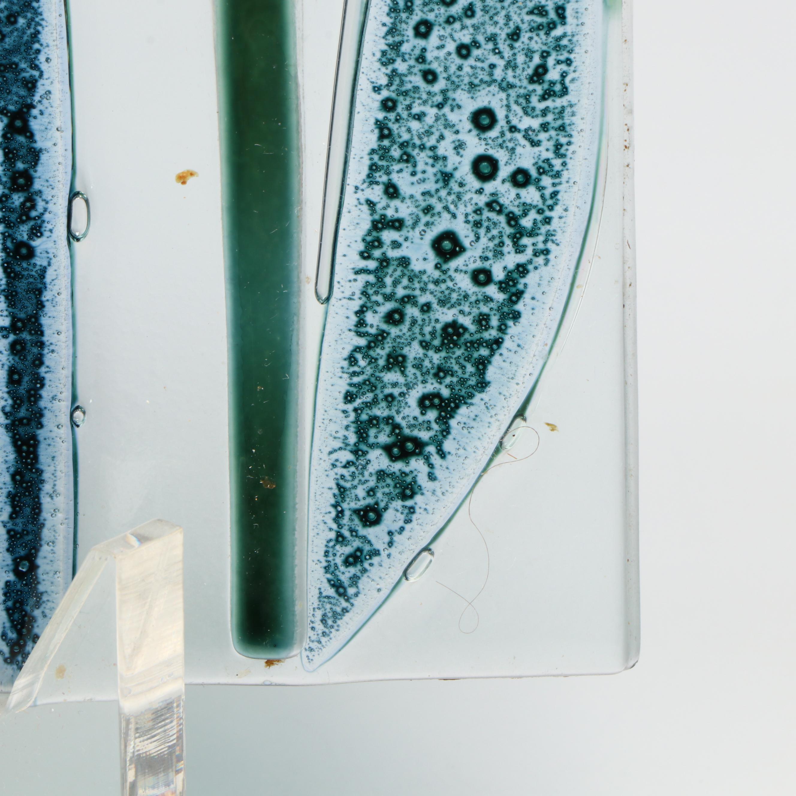 Dutch Style Colored Art Glass Tulip Plaque