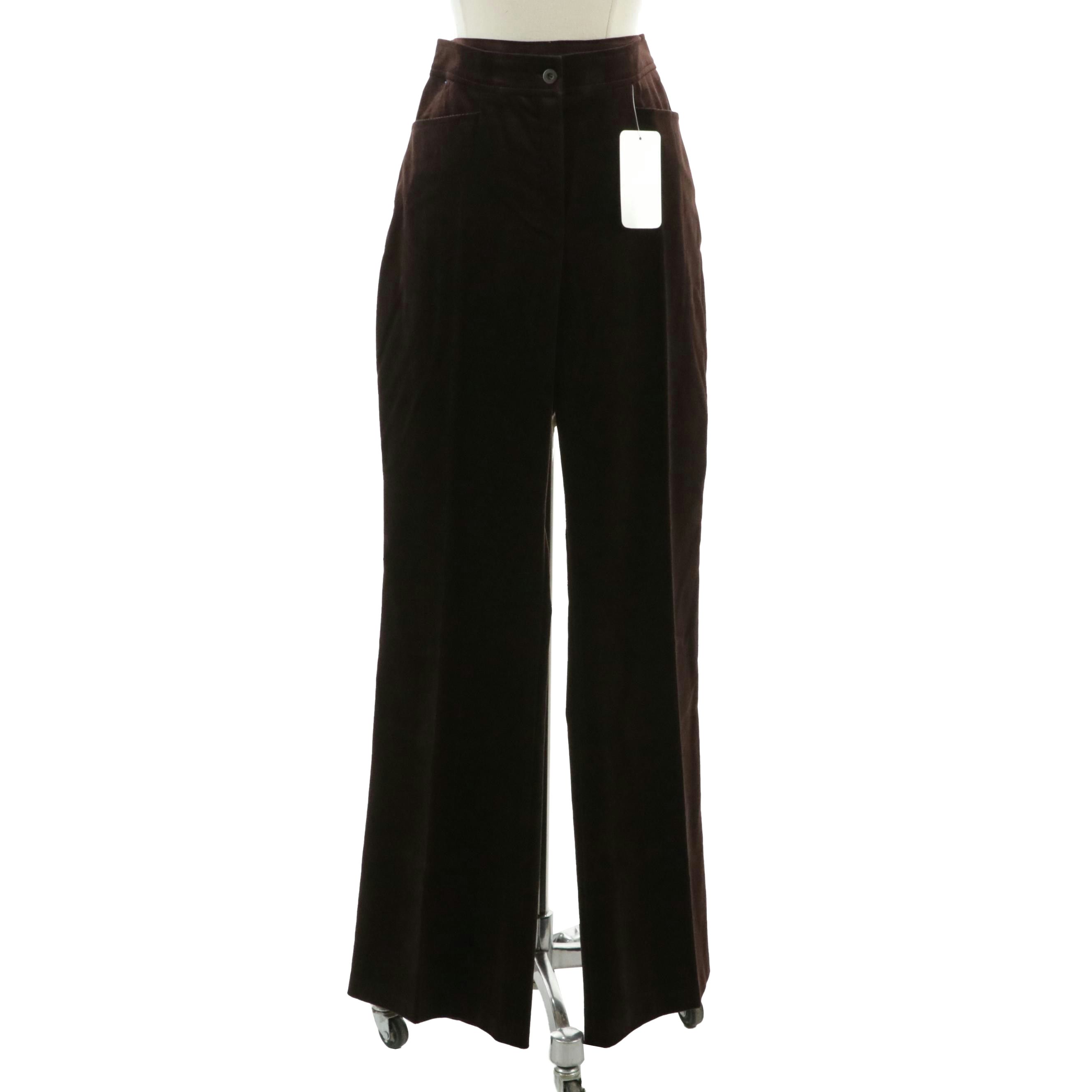Escada Brown Cotton Blend Velveteen Trousers with Tags