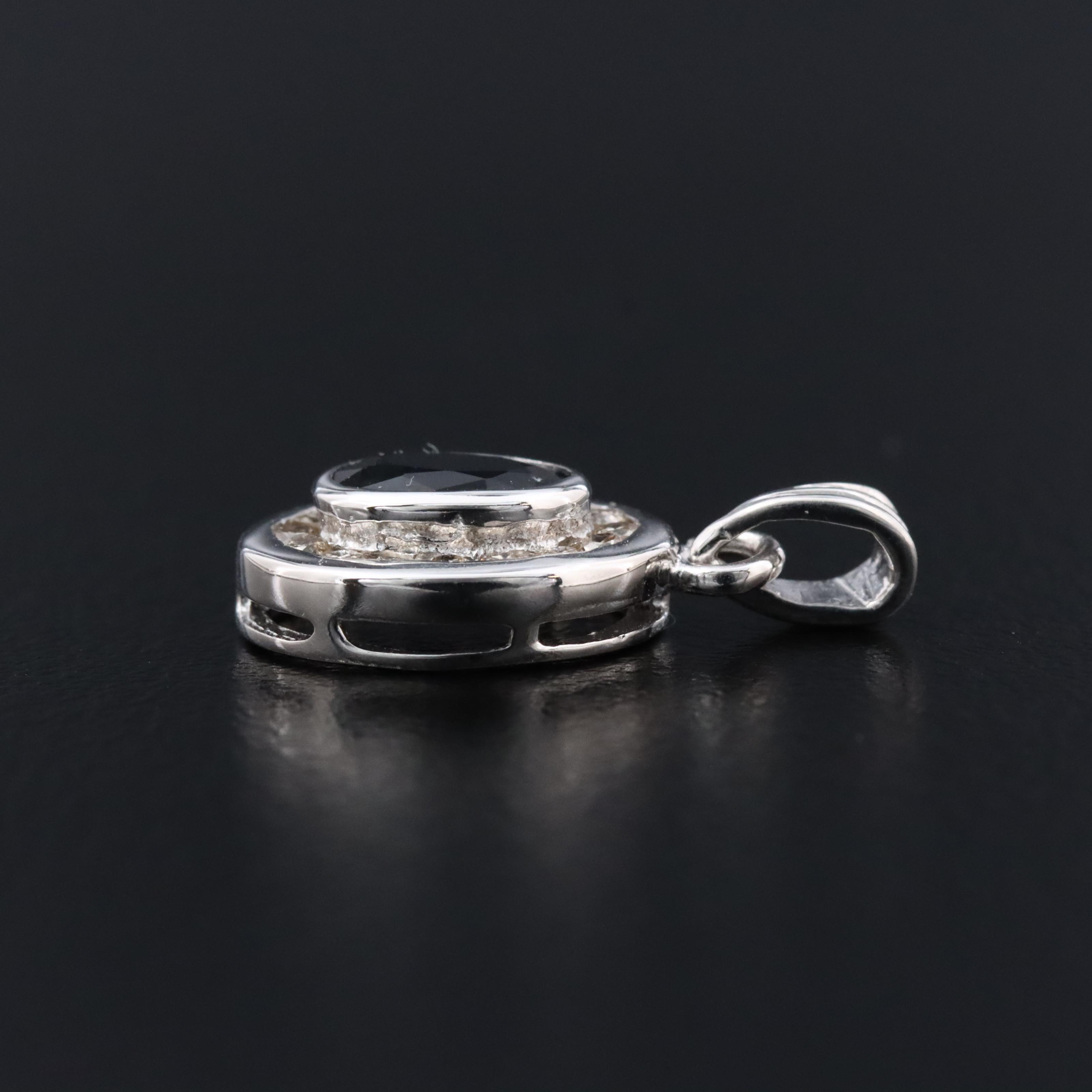 14K Sapphire and Diamond Pendant